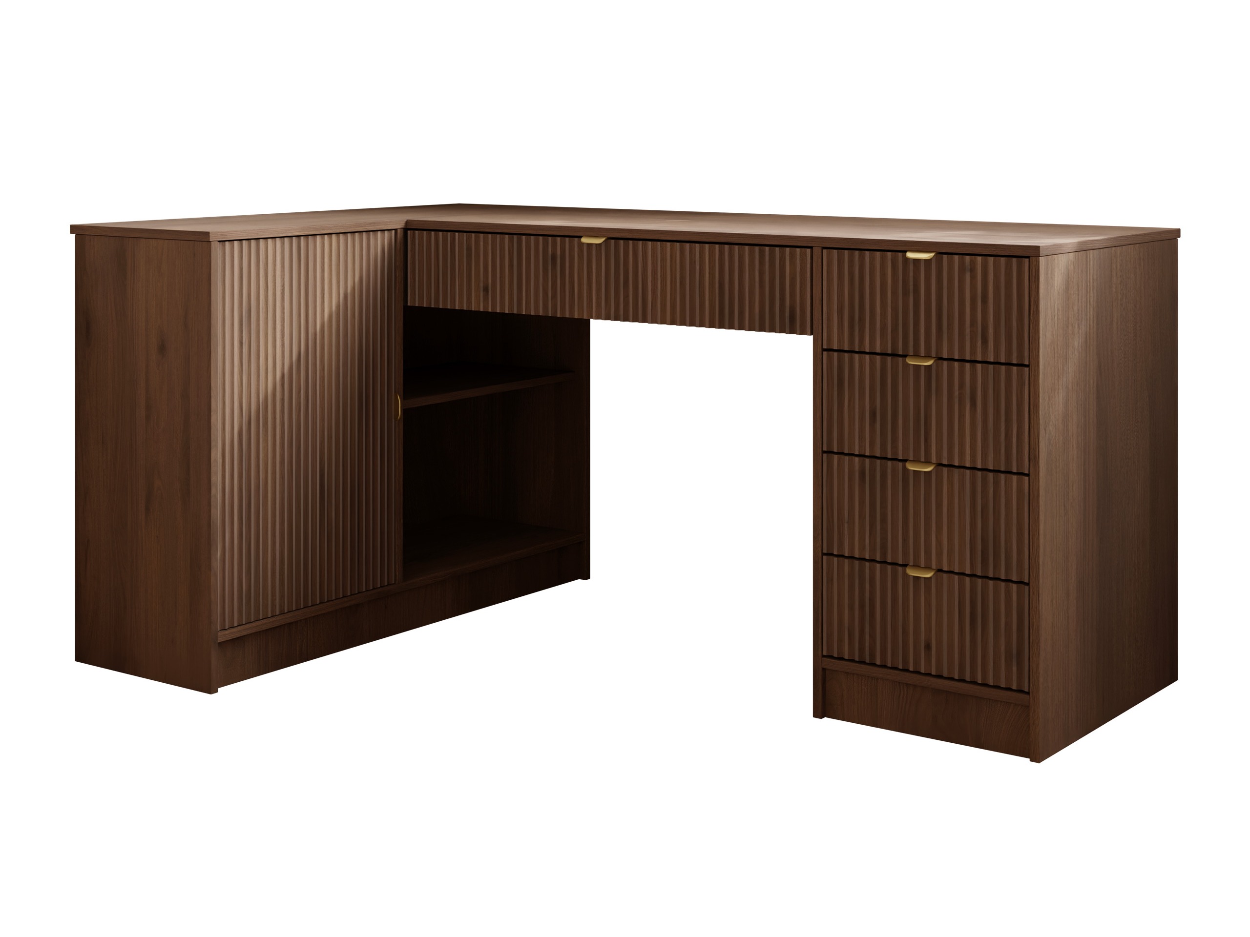 Mesa de escritório para cantos Comfivo Papilio II (Nogueira)