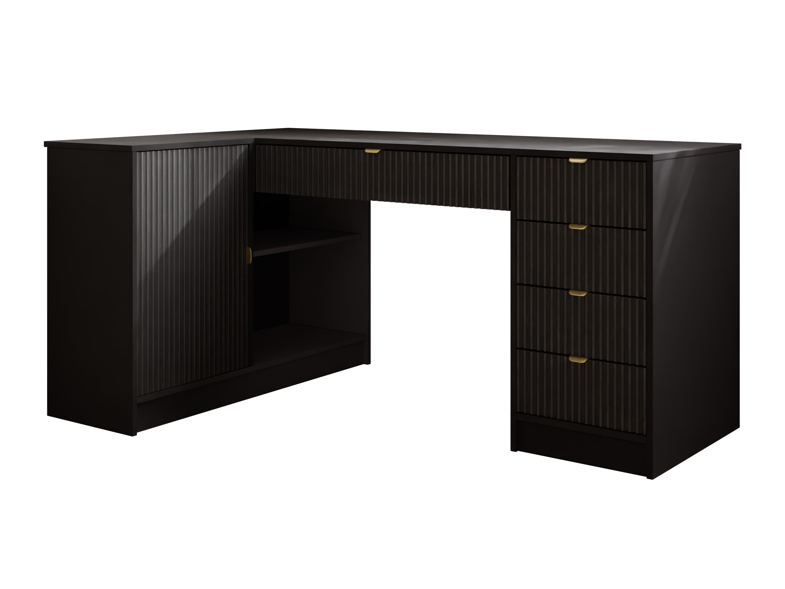 Mesa de escritório para cantos Comfivo Papilio II (Preto)