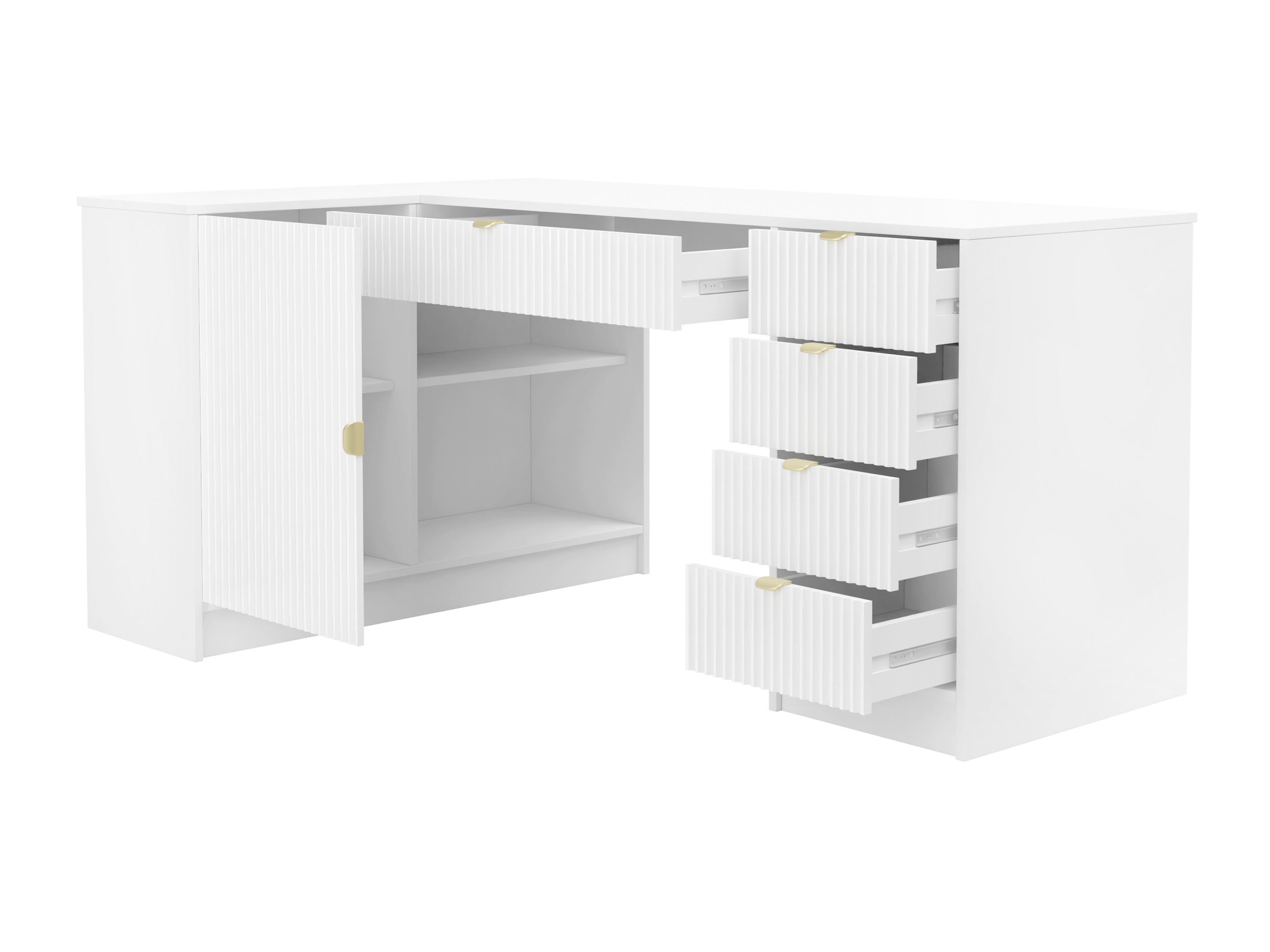 Mesa de escritório para cantos Comfivo Papilio II (Preto)
