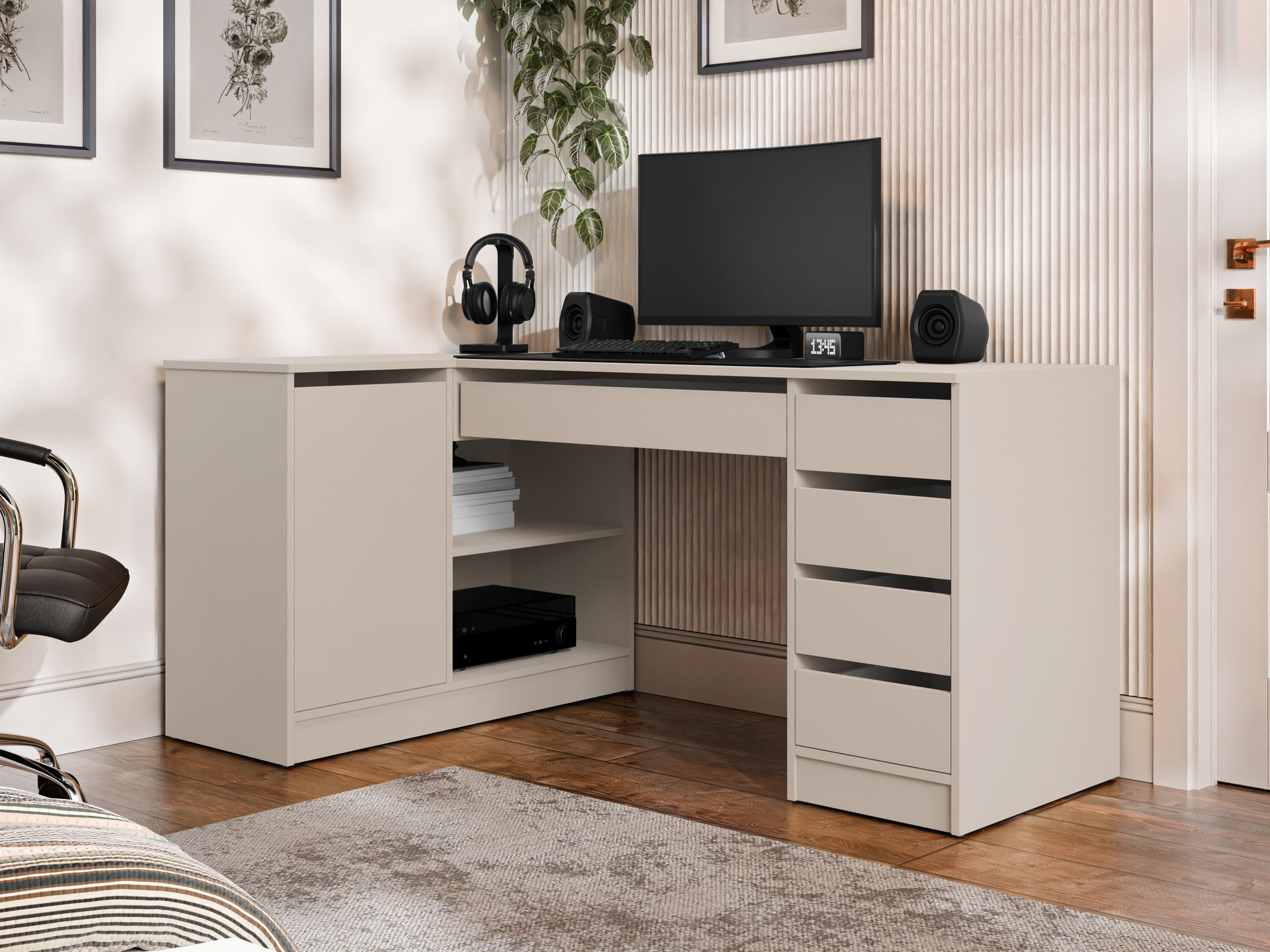 Mesa de escritório para cantos Comfivo Terros III (Bege)