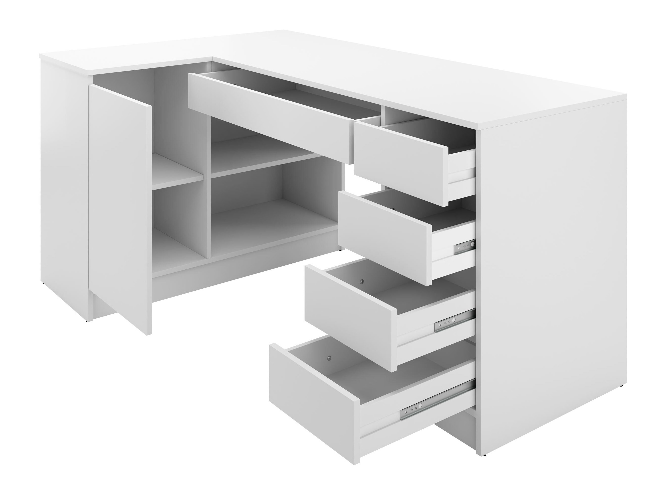 Mesa de escritório para cantos Comfivo Terros III (Branco)