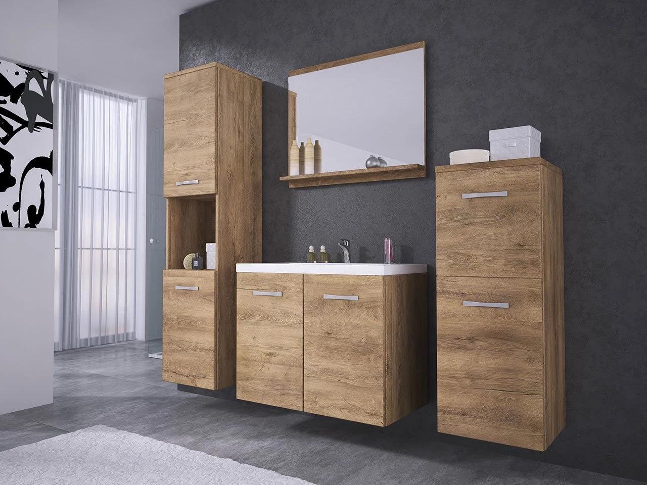 Conjunto para casa de banho Sarasota 108 (Carvalho lefkas)