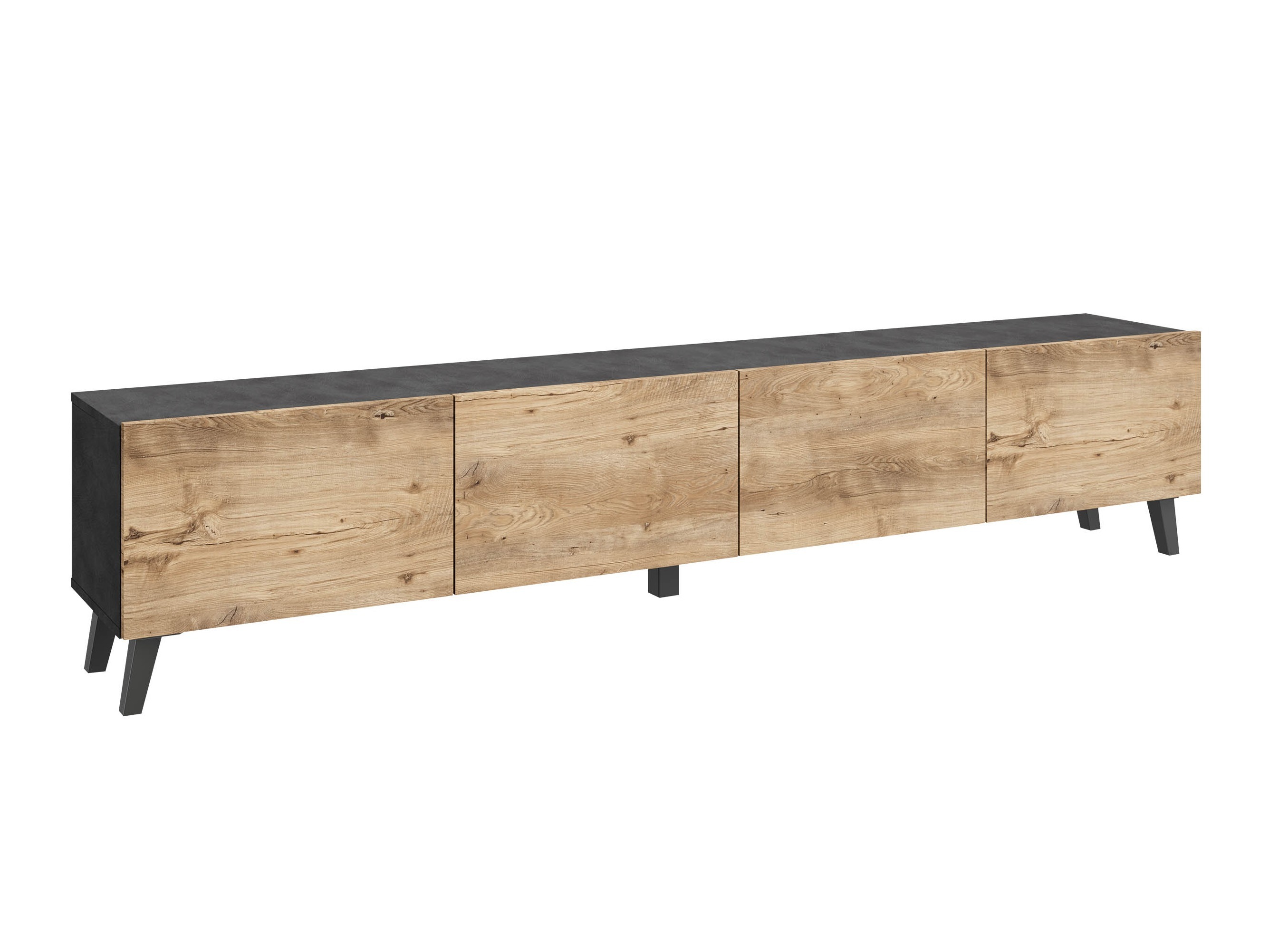 Móvel de TV Levtive 101 (Matera cinzento + Castanha)