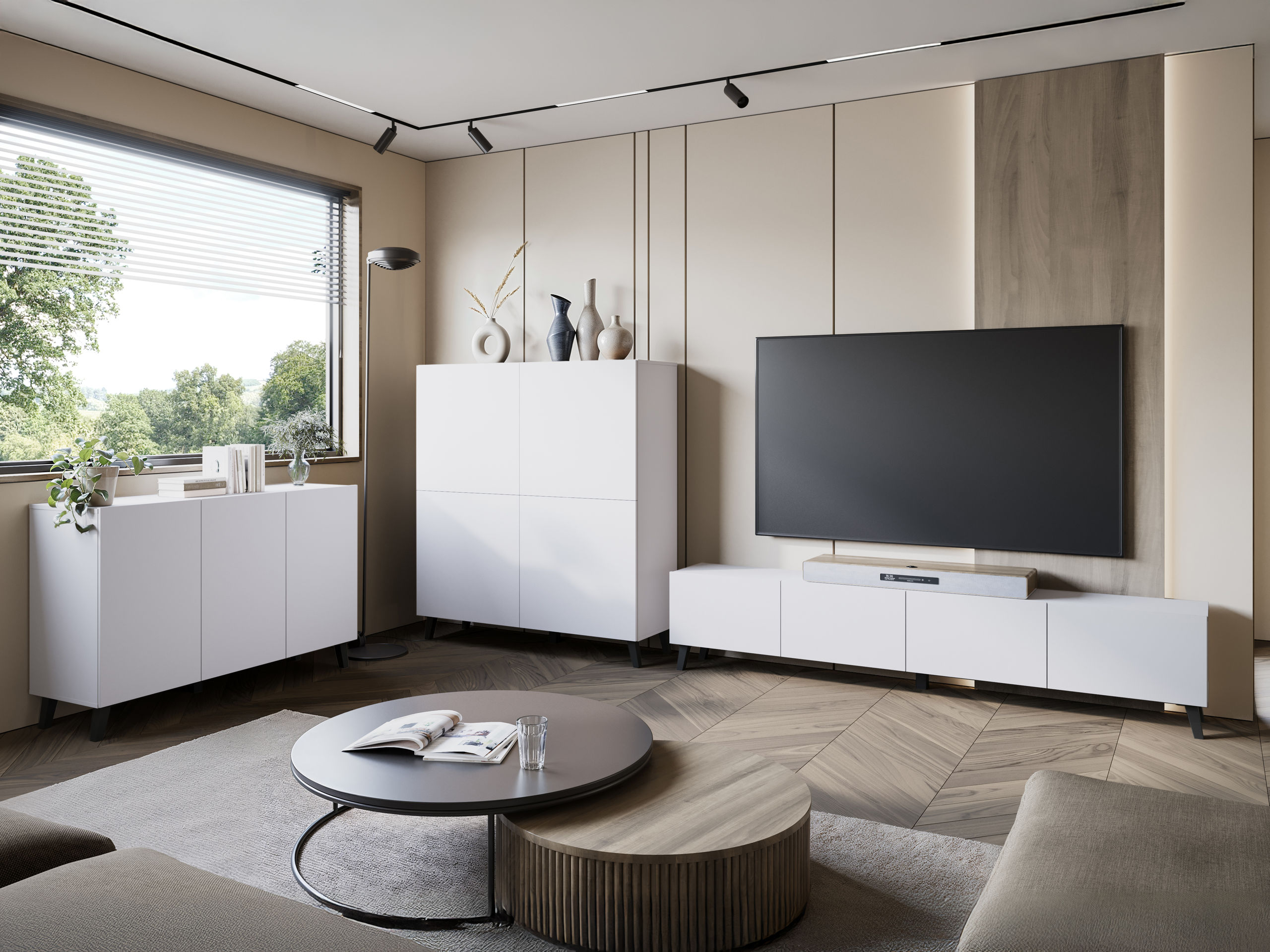 Conjunto para sala de estar Levtive 105 (Branco)