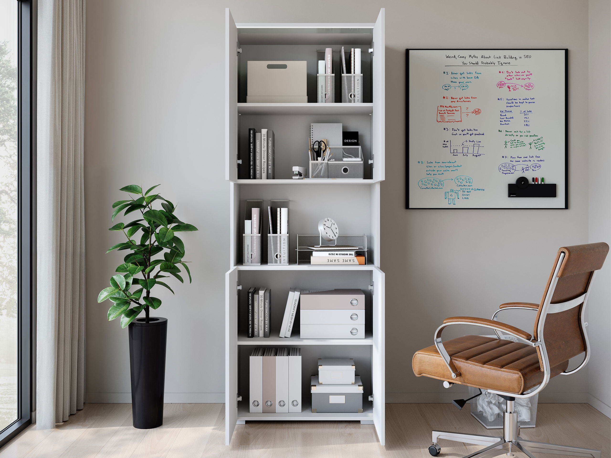 Estante Mirfivo 106 (Branco + Branco brilhante)