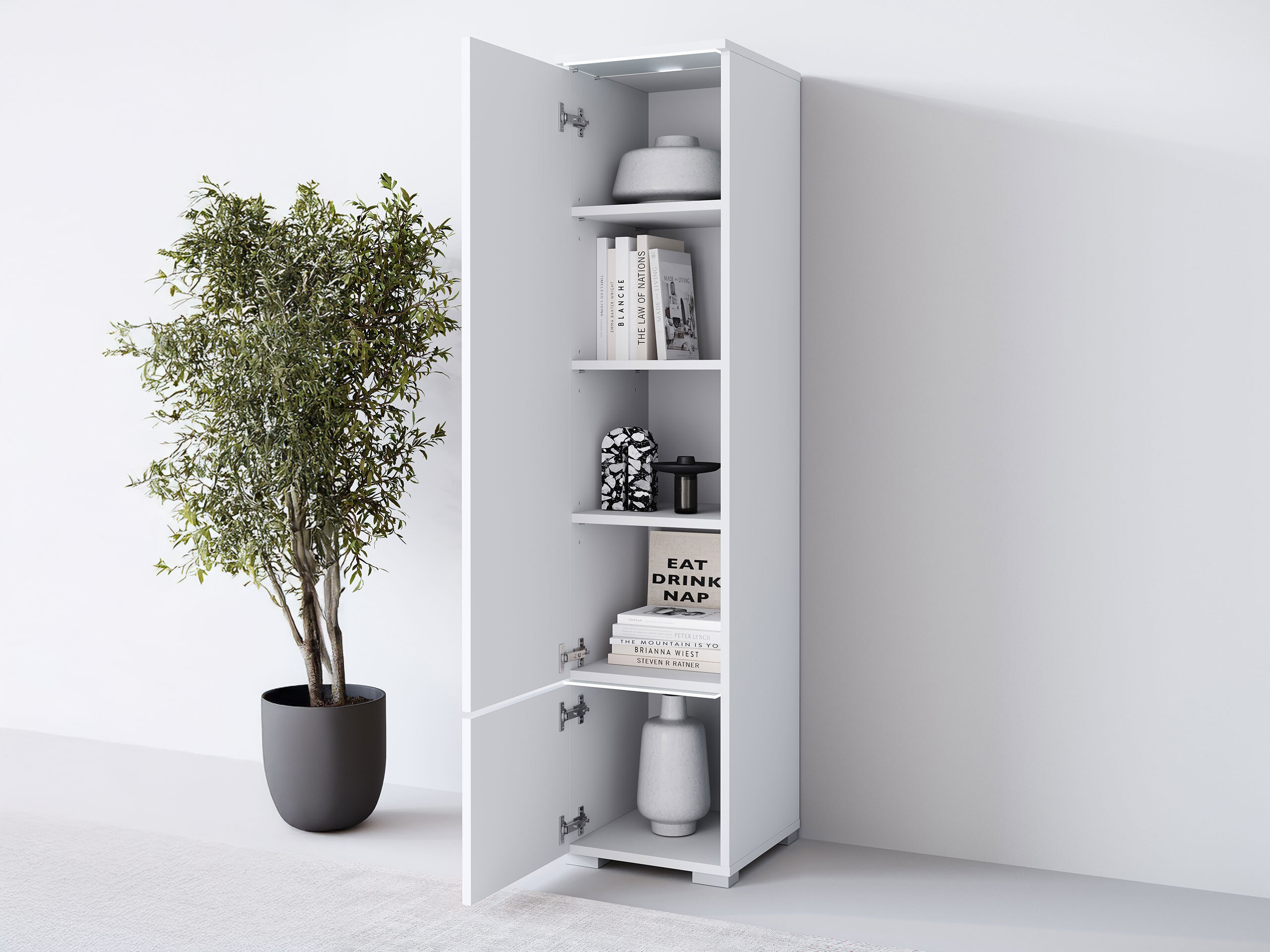 Estante Mirfivo 108 (Branco + Branco brilhante)