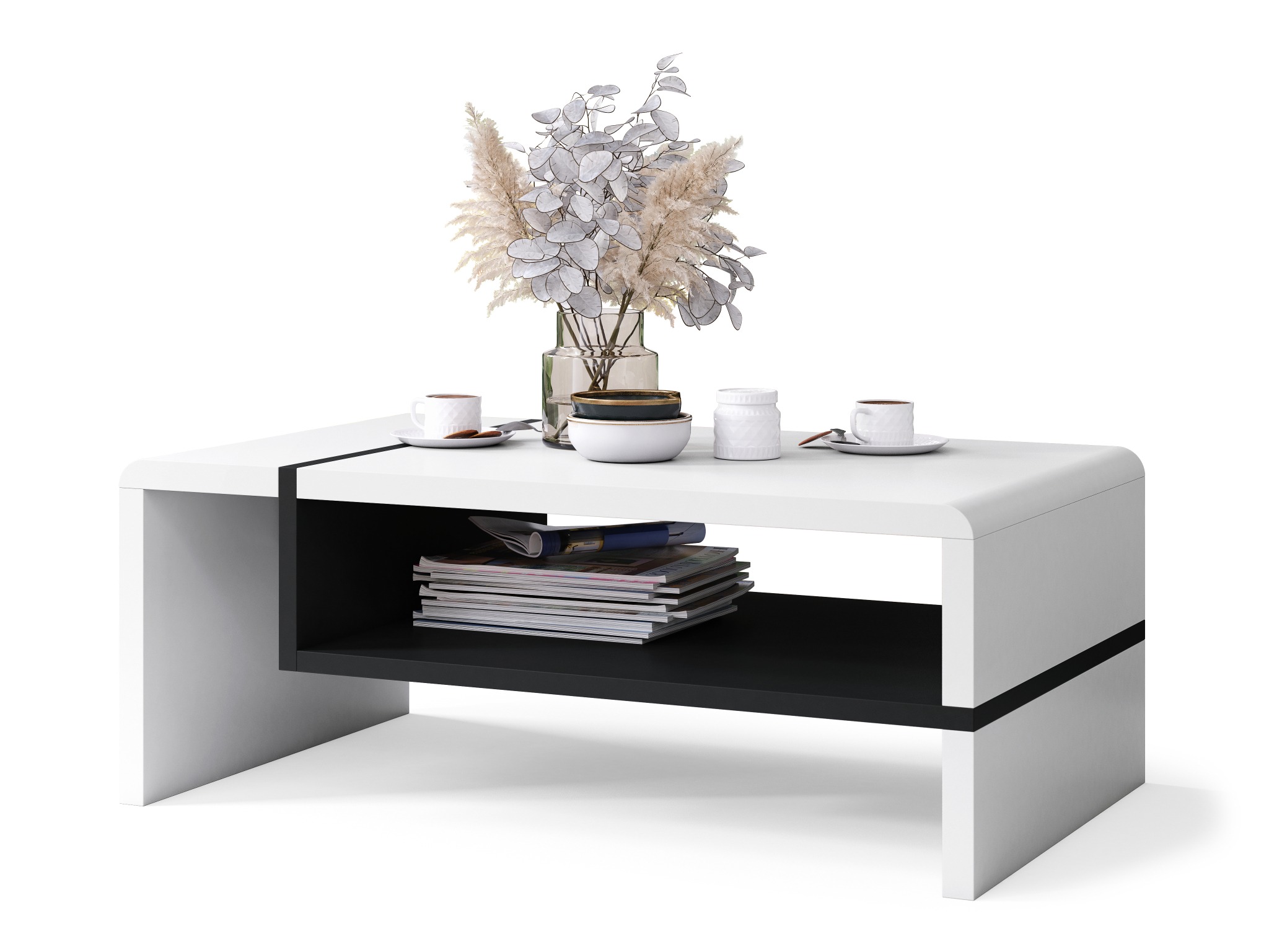 Mesa de centro Glendale 102 (Branco + Preto)