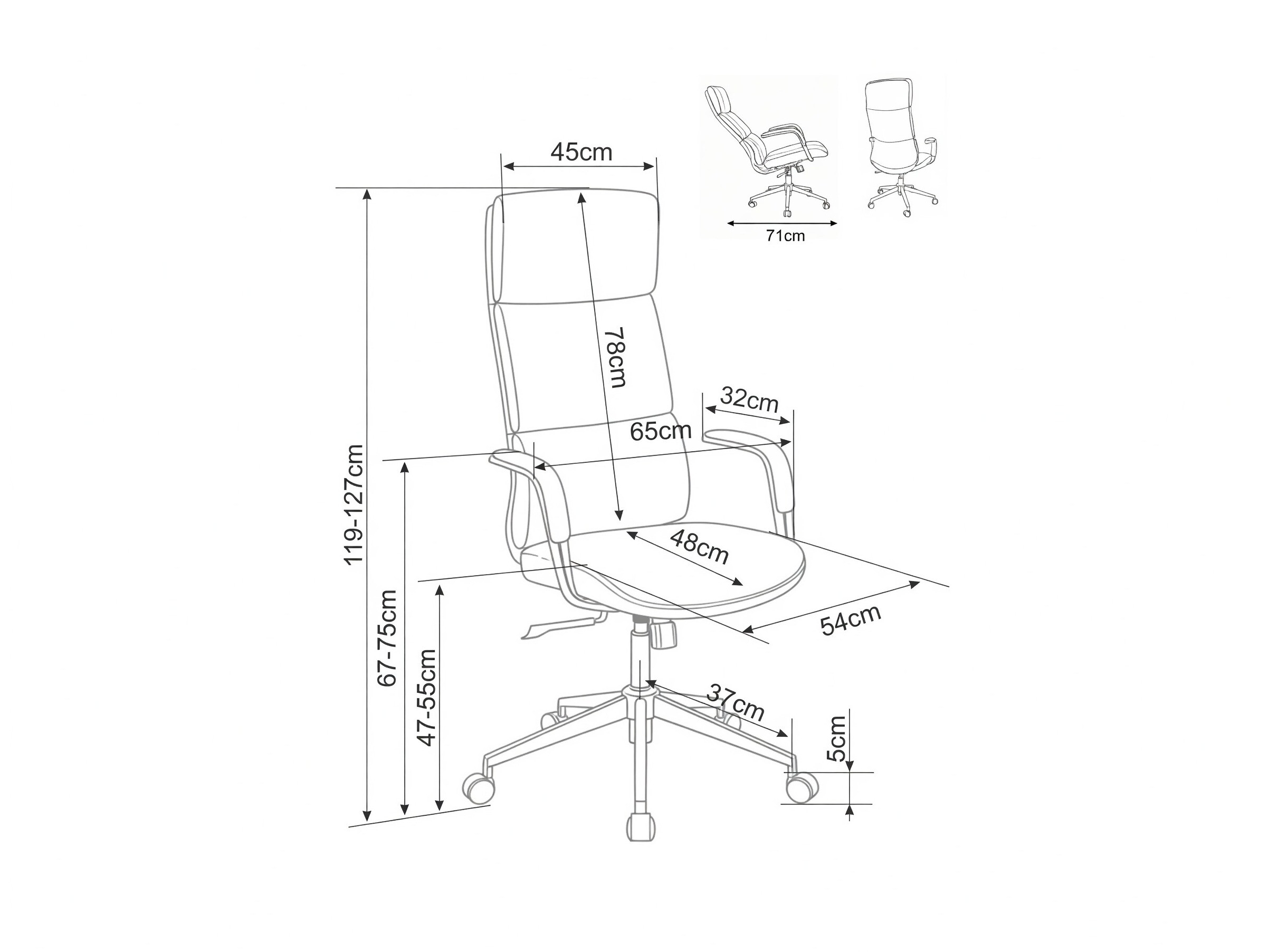 Cadeira de escritório Detroit 950 (Creme)