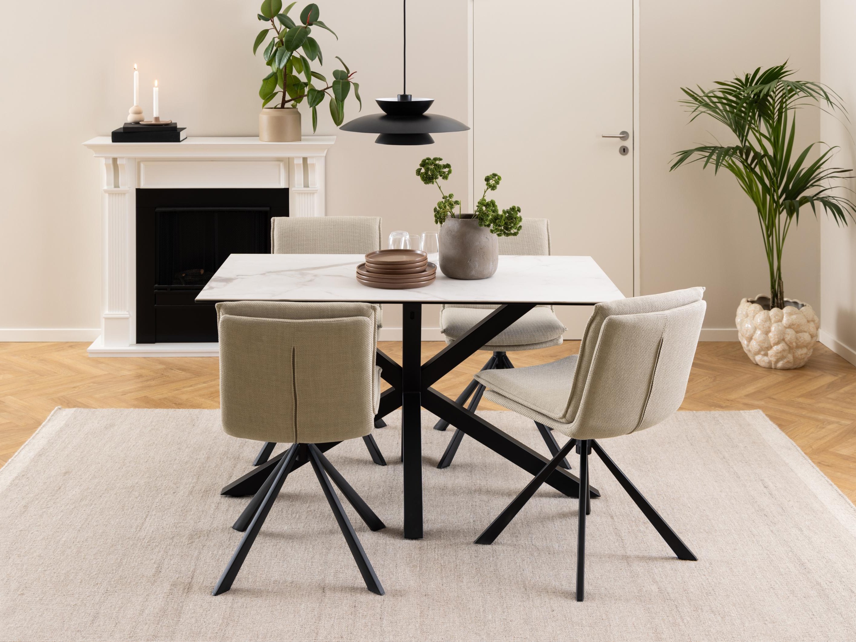 Mesa Norsica 918 (Marmore branco + Preto)