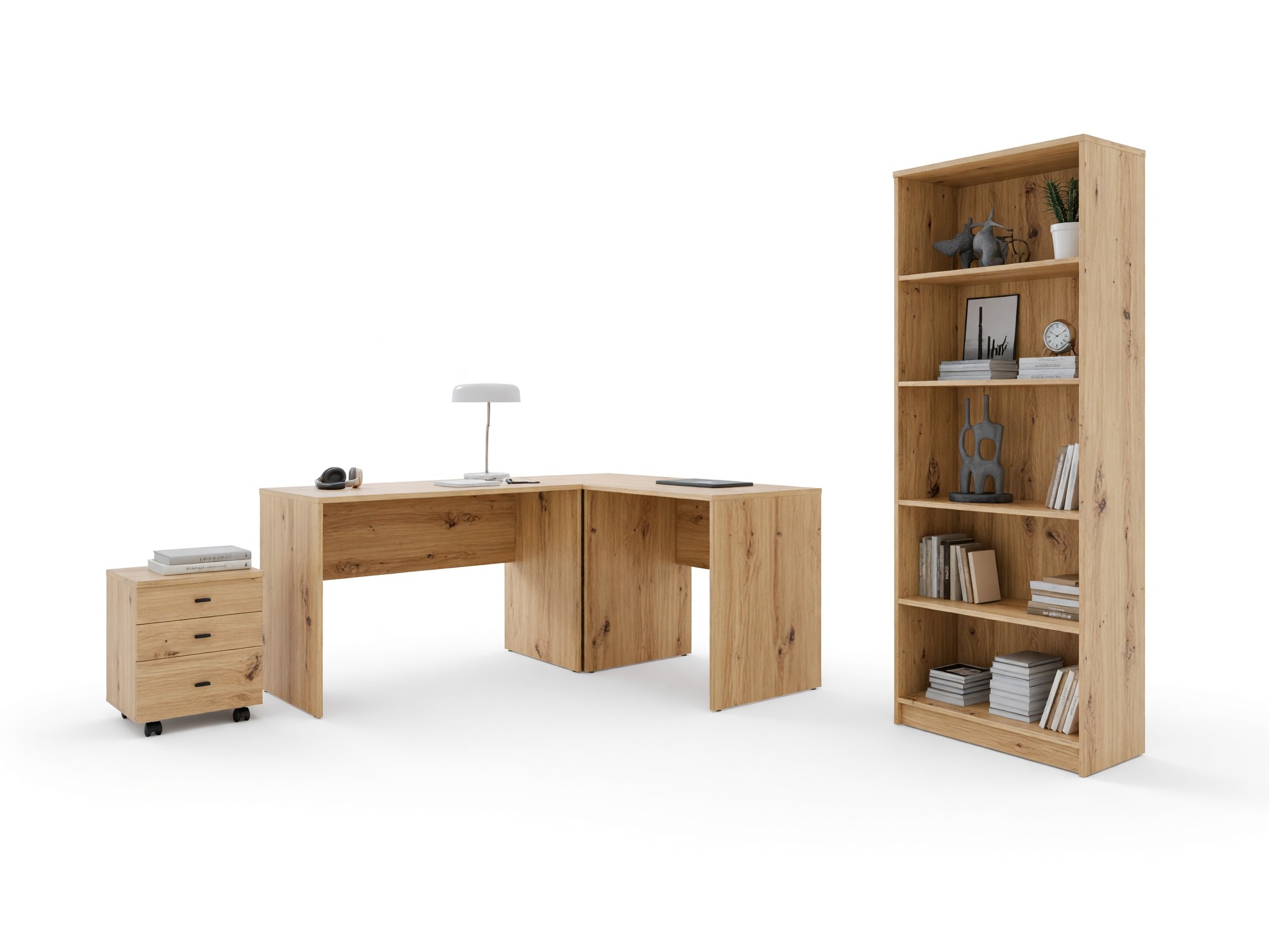 Conjunto para escritório em casa Fiofive 120 (Carvalho Artisan)