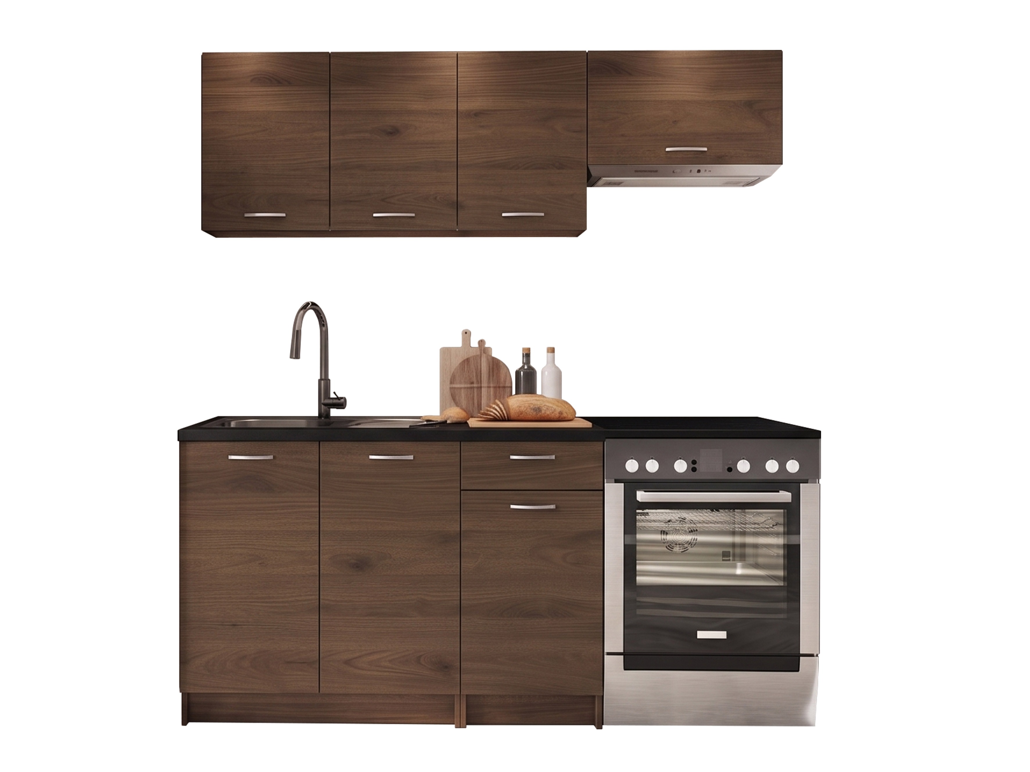 Conjunto para cozinha Ota (Nogueira + Preto)