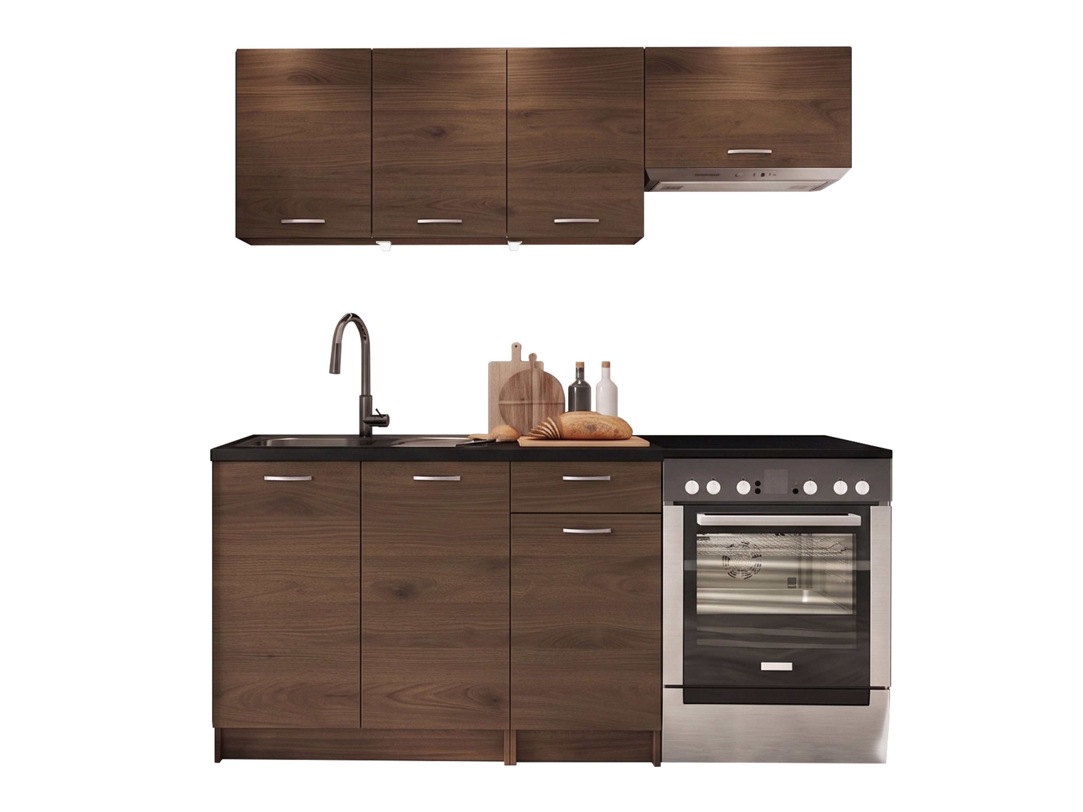 Conjunto para cozinha Ota (Nogueira + Preto)