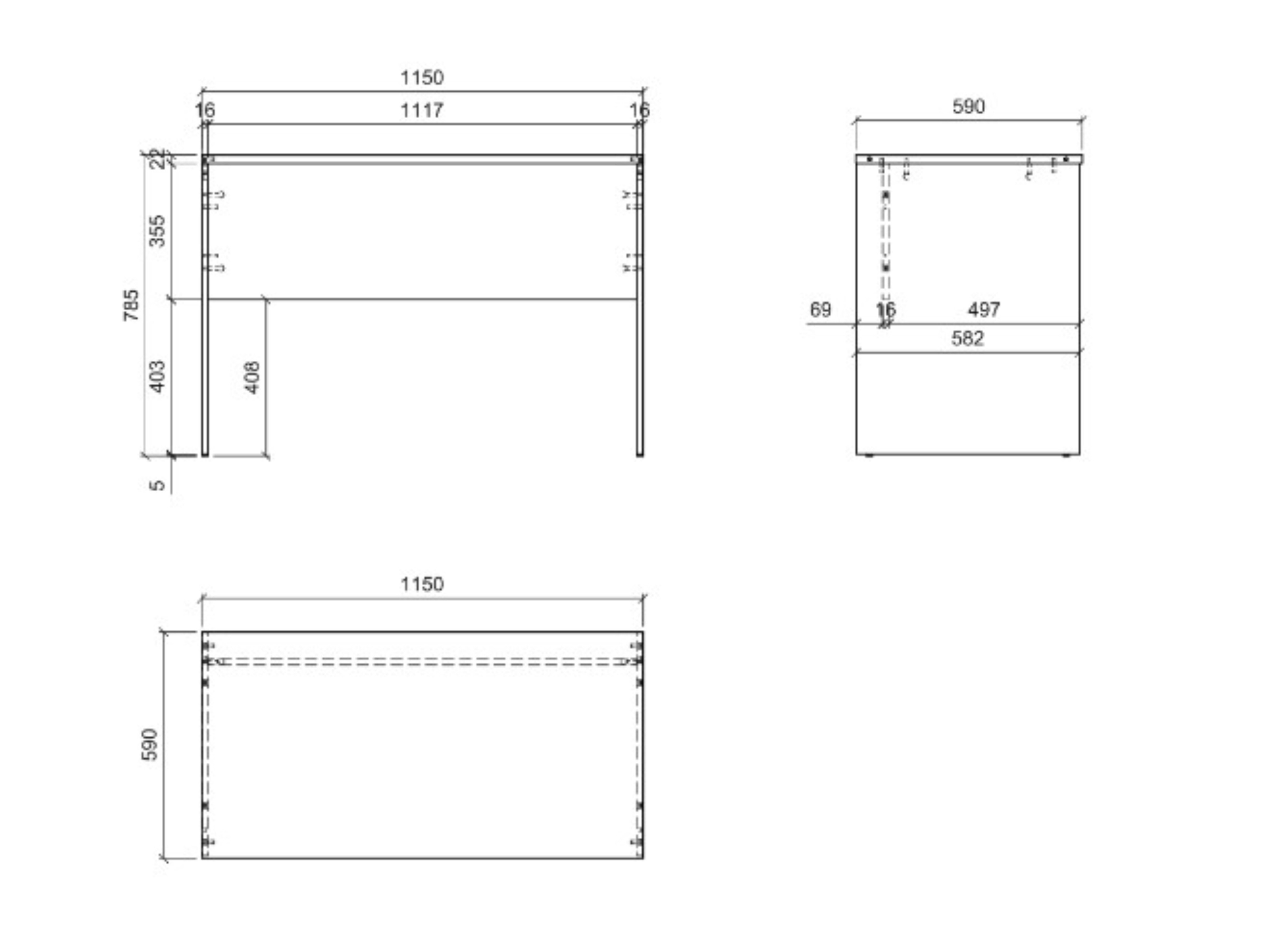 Mesa de escritório Fiofive 107 (Branco)