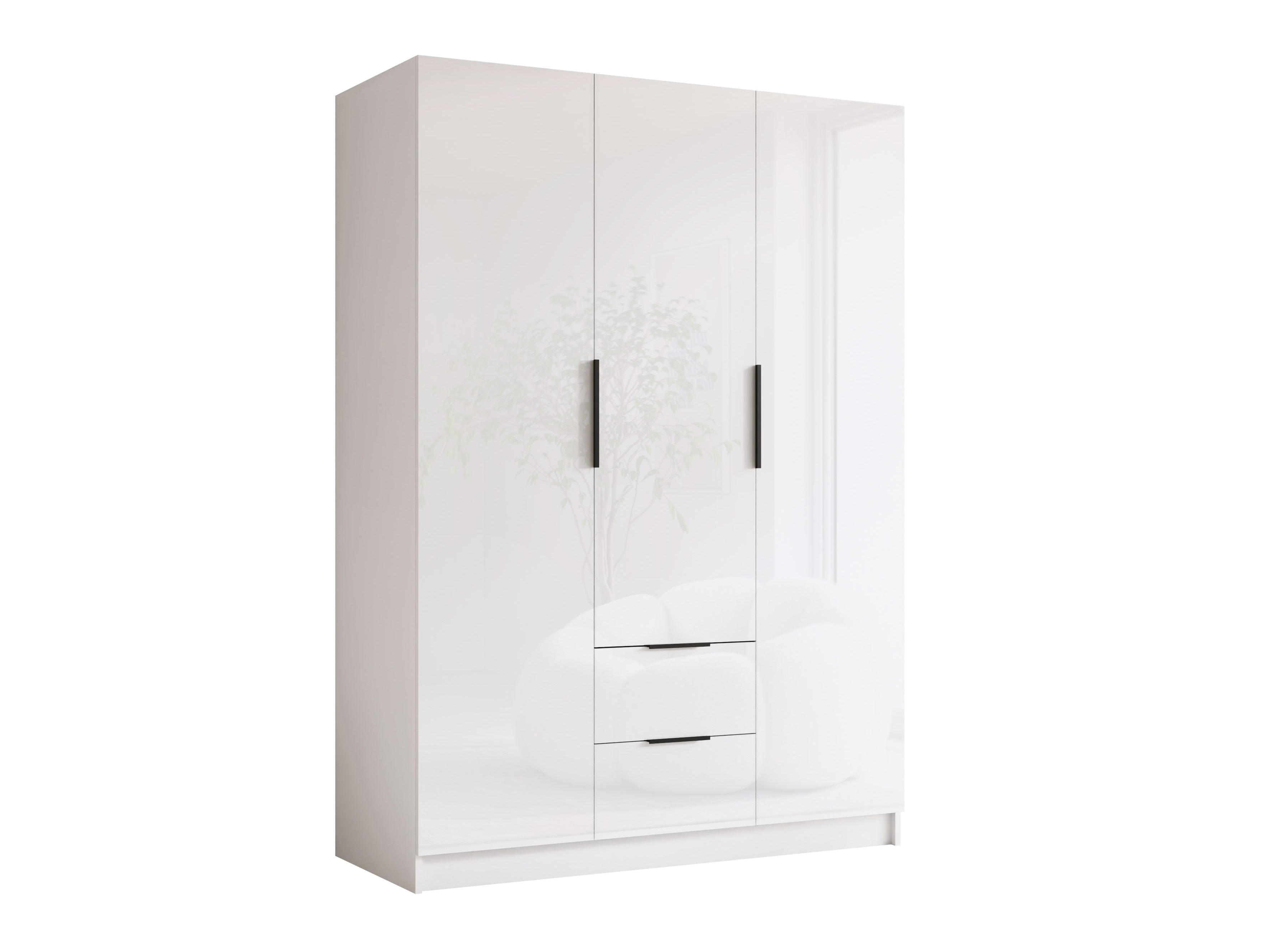 Roupeiro Closico Calvron I (Branco + Branco brilhante)