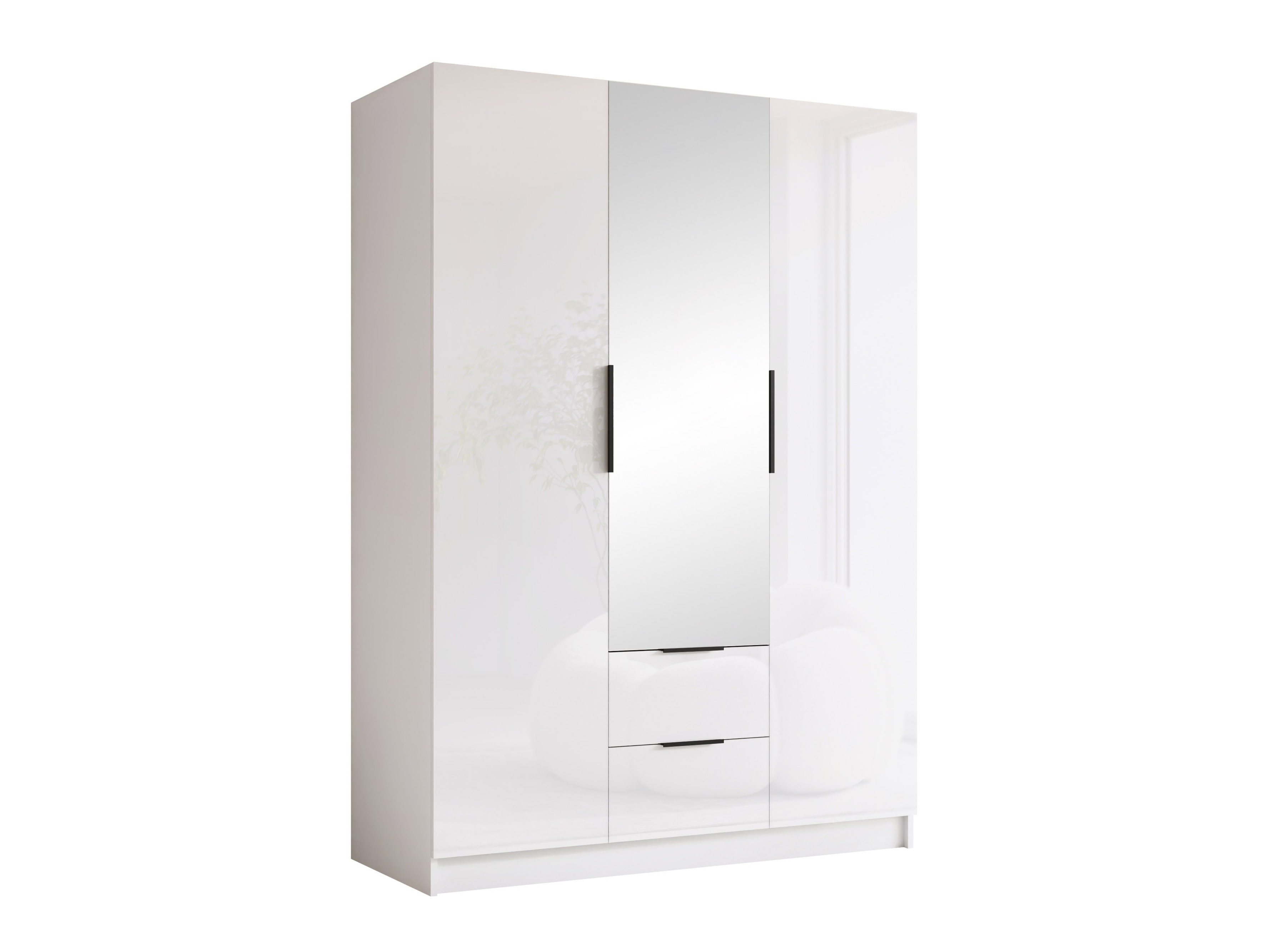Roupeiro Closico Calvron II (Branco + Branco brilhante)