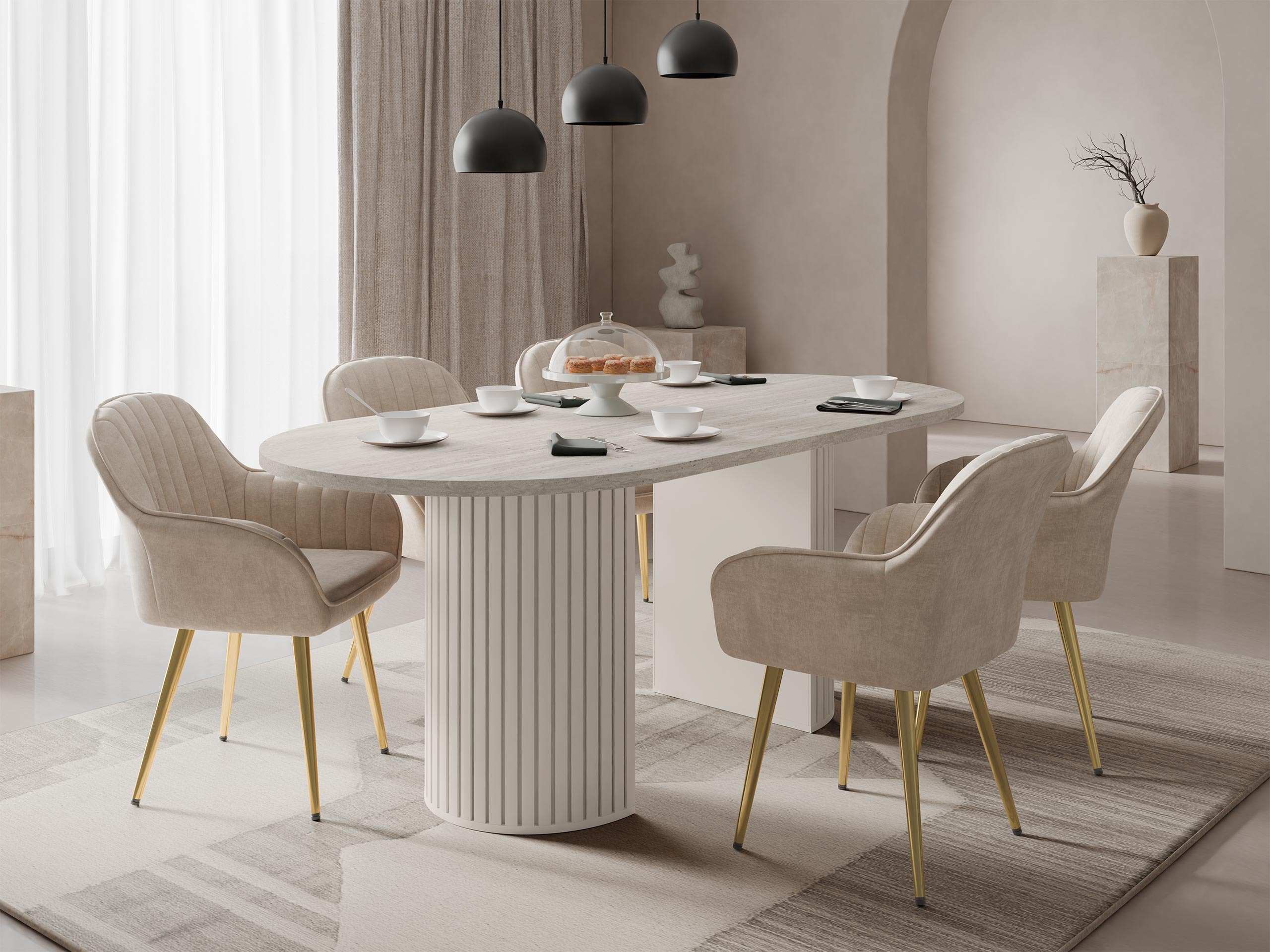 Mesa Comfivo Ulma (Travertino claro + Bege)