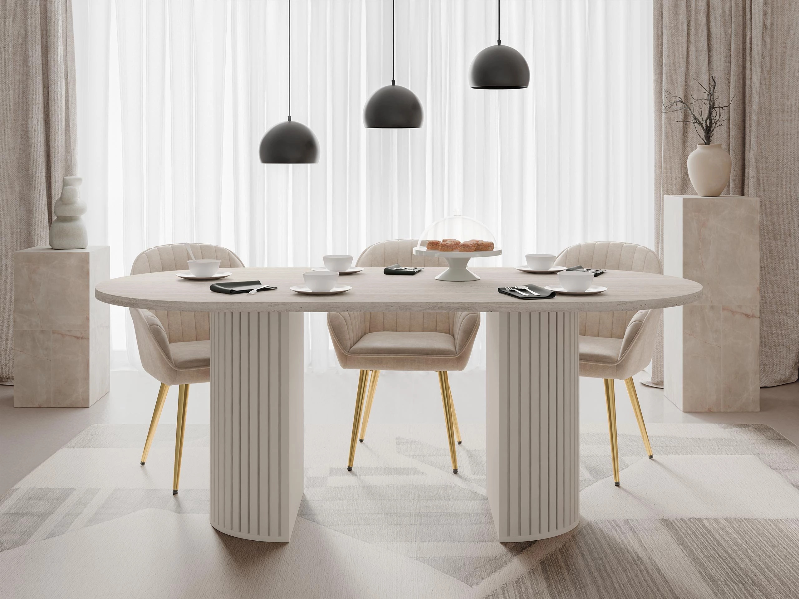 Mesa Comfivo Ulma (Travertino claro + Bege)