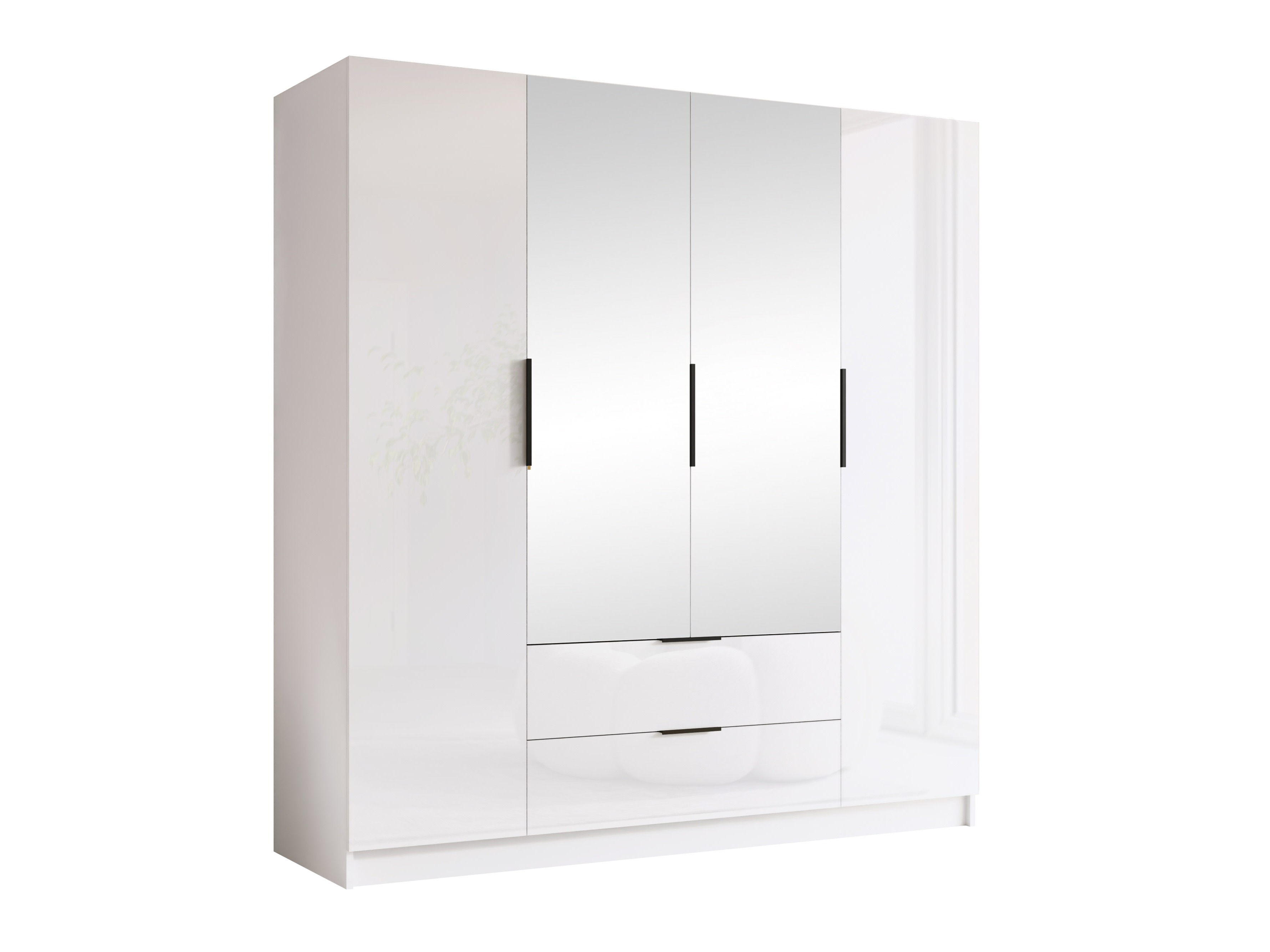 Roupeiro Closico Cadron II (Branco + Branco brilhante)