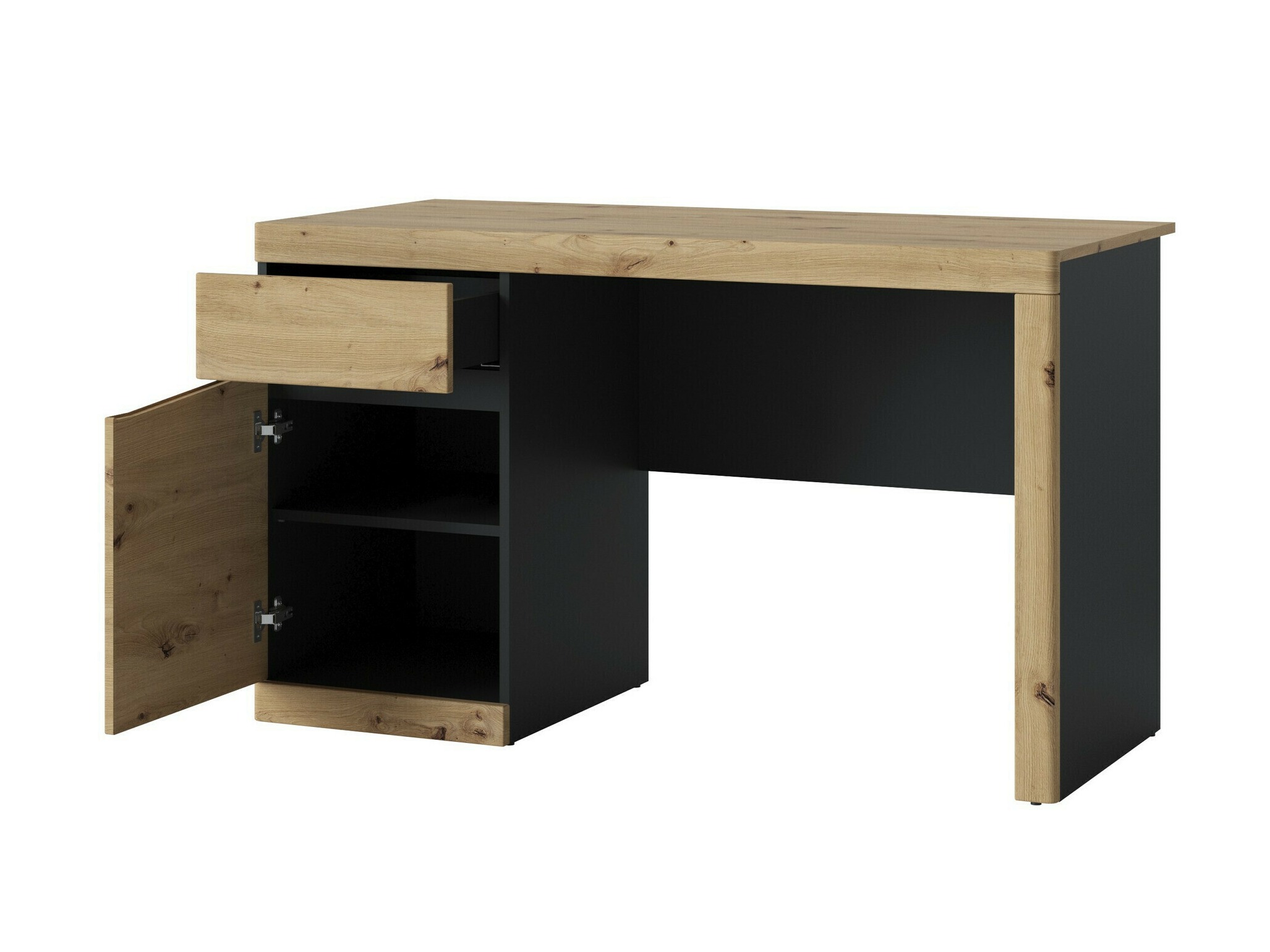 Conjunto para escritório em casa Venlori 130 (Antracite + Carvalho Artisan)