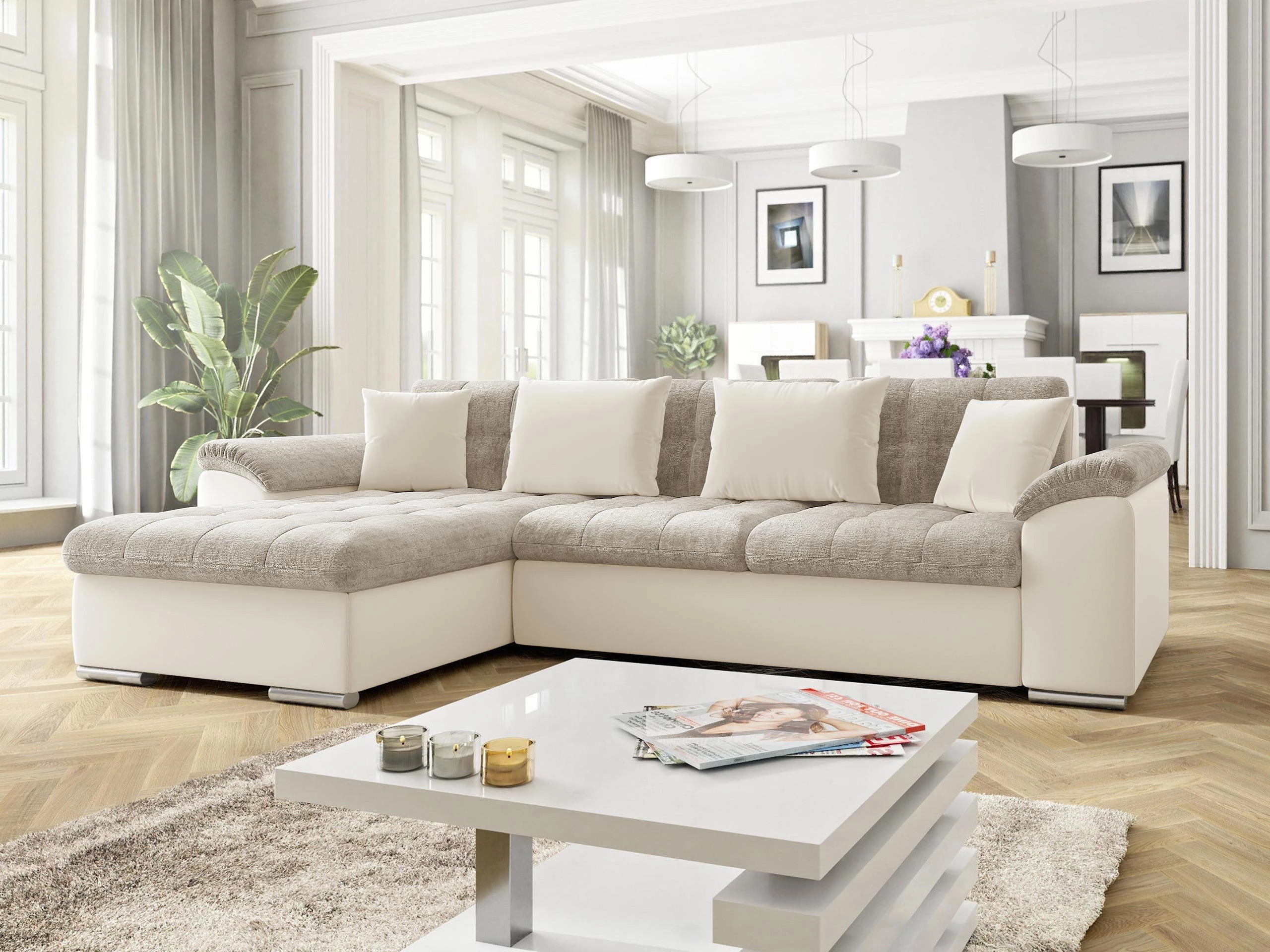 Sofá de canto Comfivo Mica (Magic Velvet 2250 + Miu 2041)