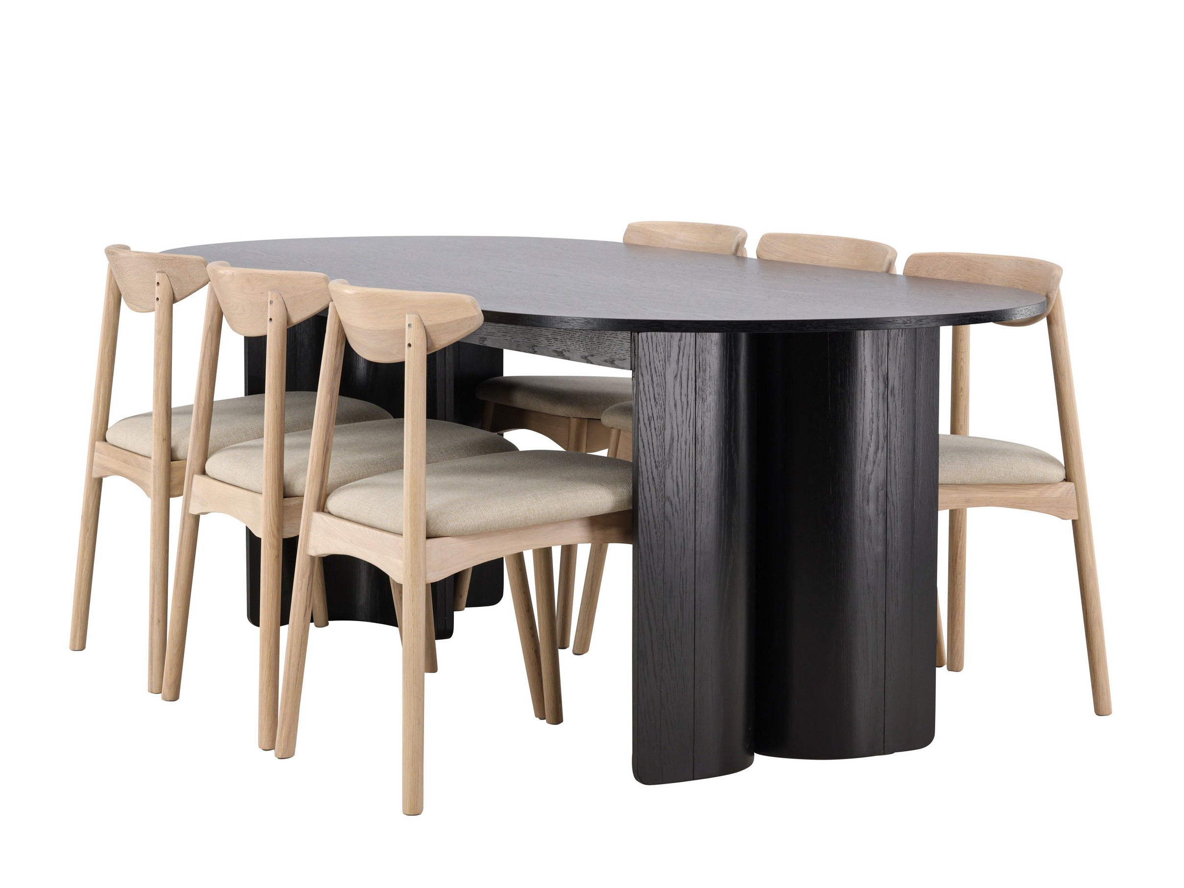 Conjunto para refeições Dallas 5280 (Madeira clara + Bege)