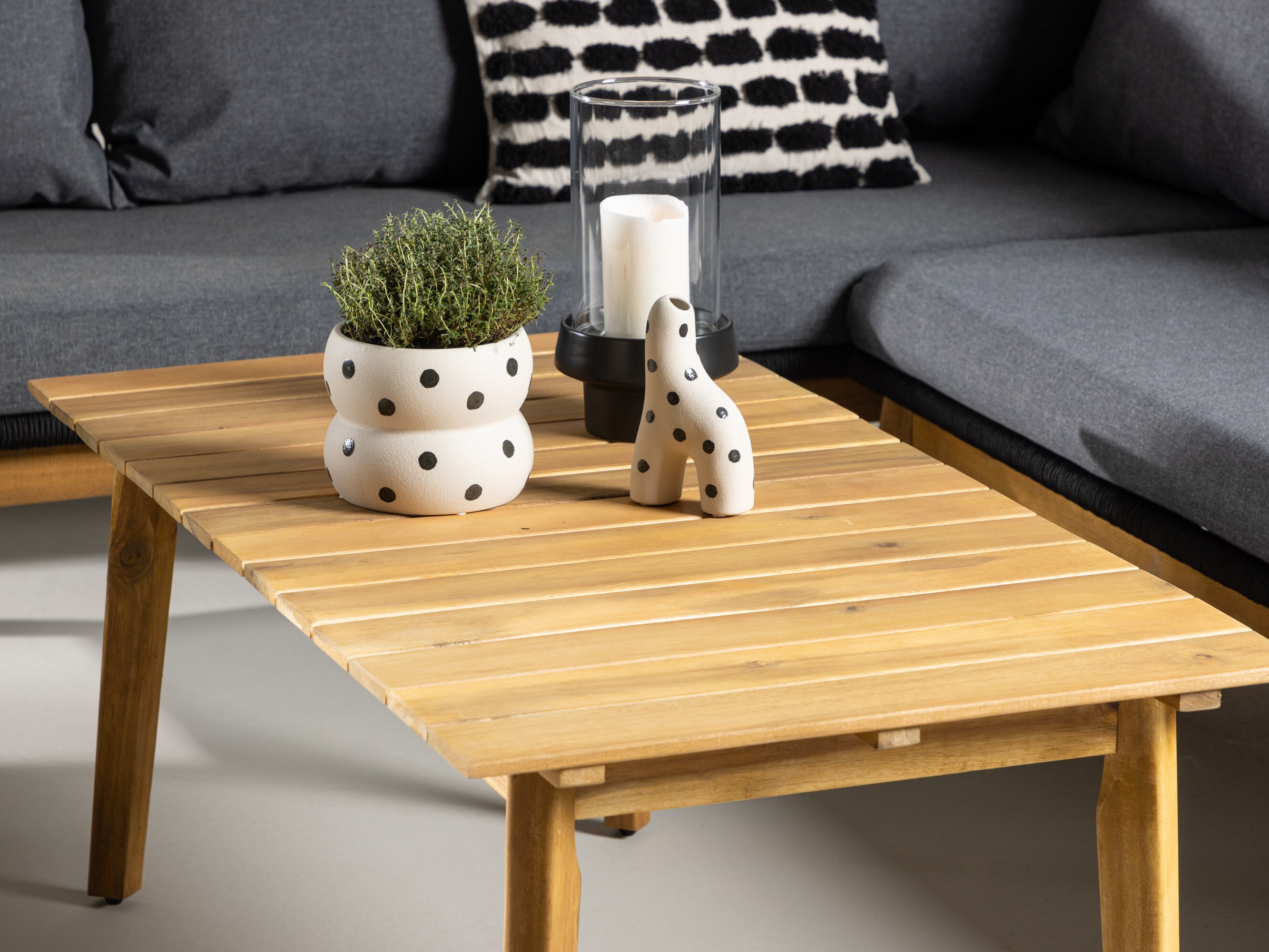 Conjunto de mobiliário para o exterior Dallas 1085 (Acácia + Preto)