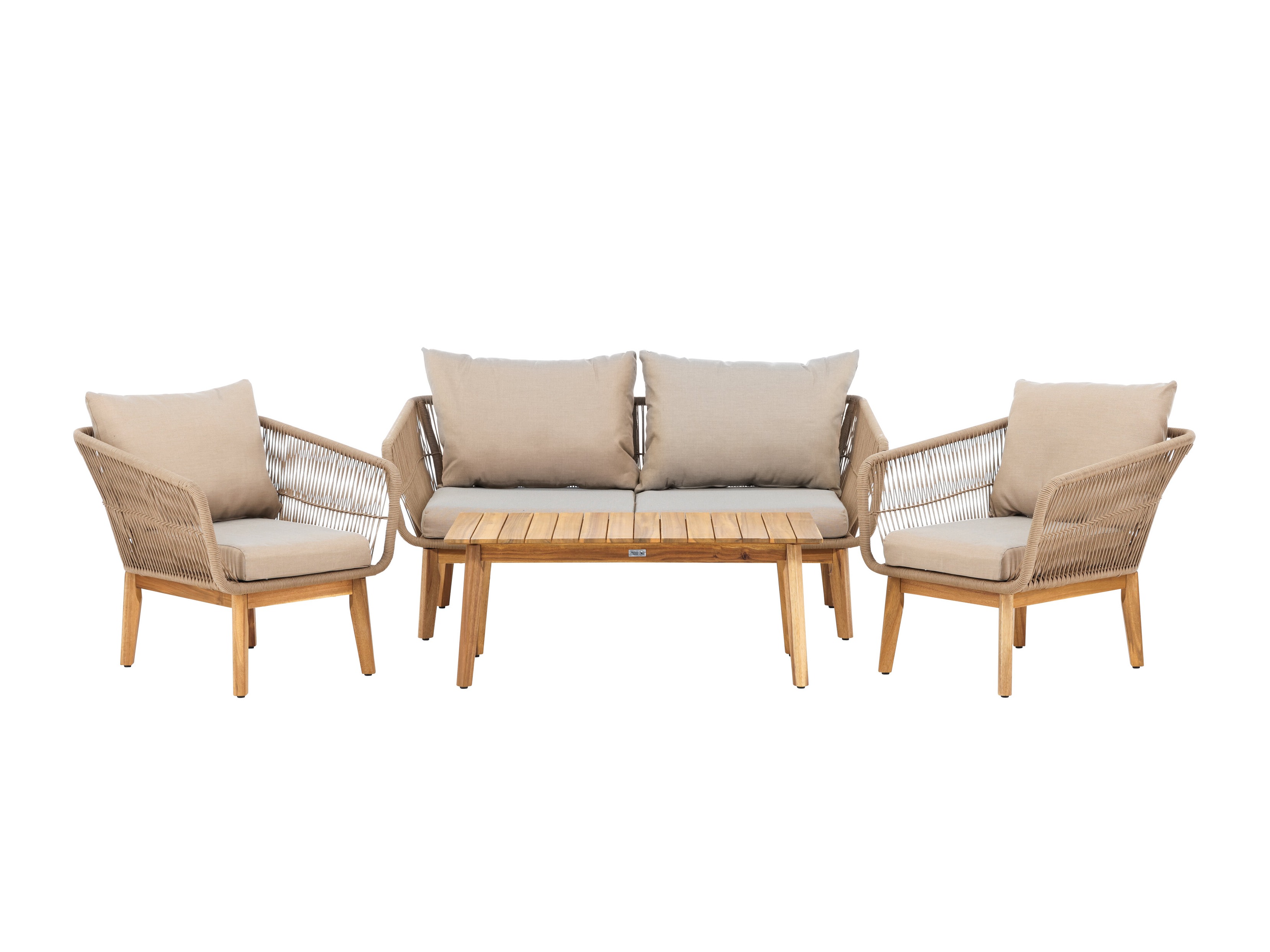 Conjunto de mobiliário para o exterior Dallas 661 (Bege claro + Acácia)