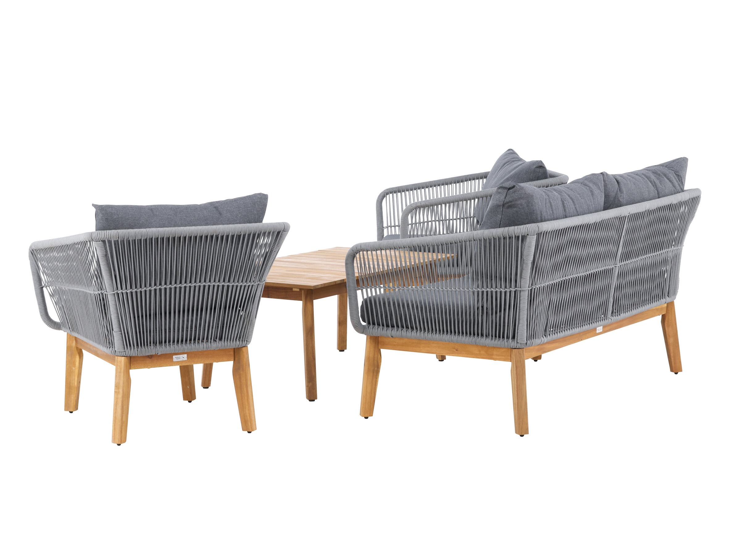 Conjunto de mobiliário para o exterior Dallas 661 (Cinzento + Acácia)