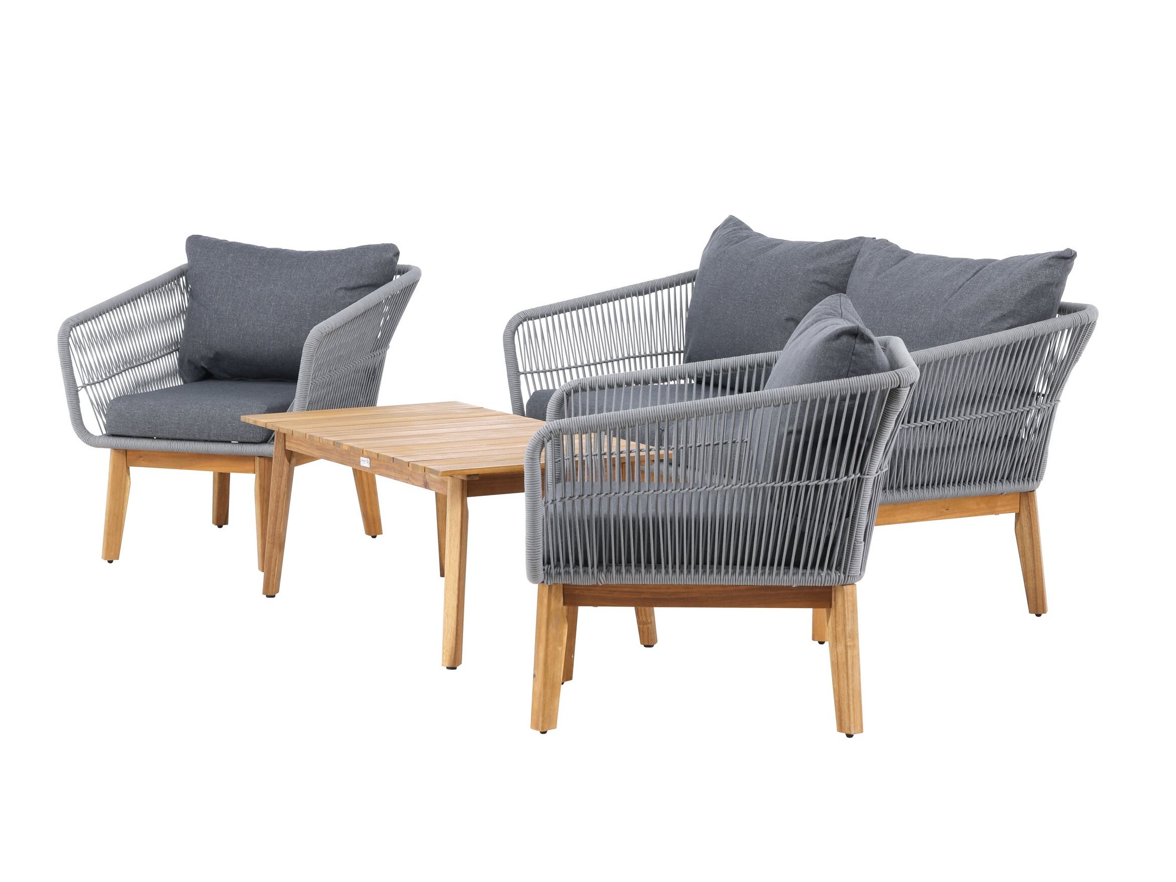 Conjunto de mobiliário para o exterior Dallas 661 (Cinzento + Acácia)