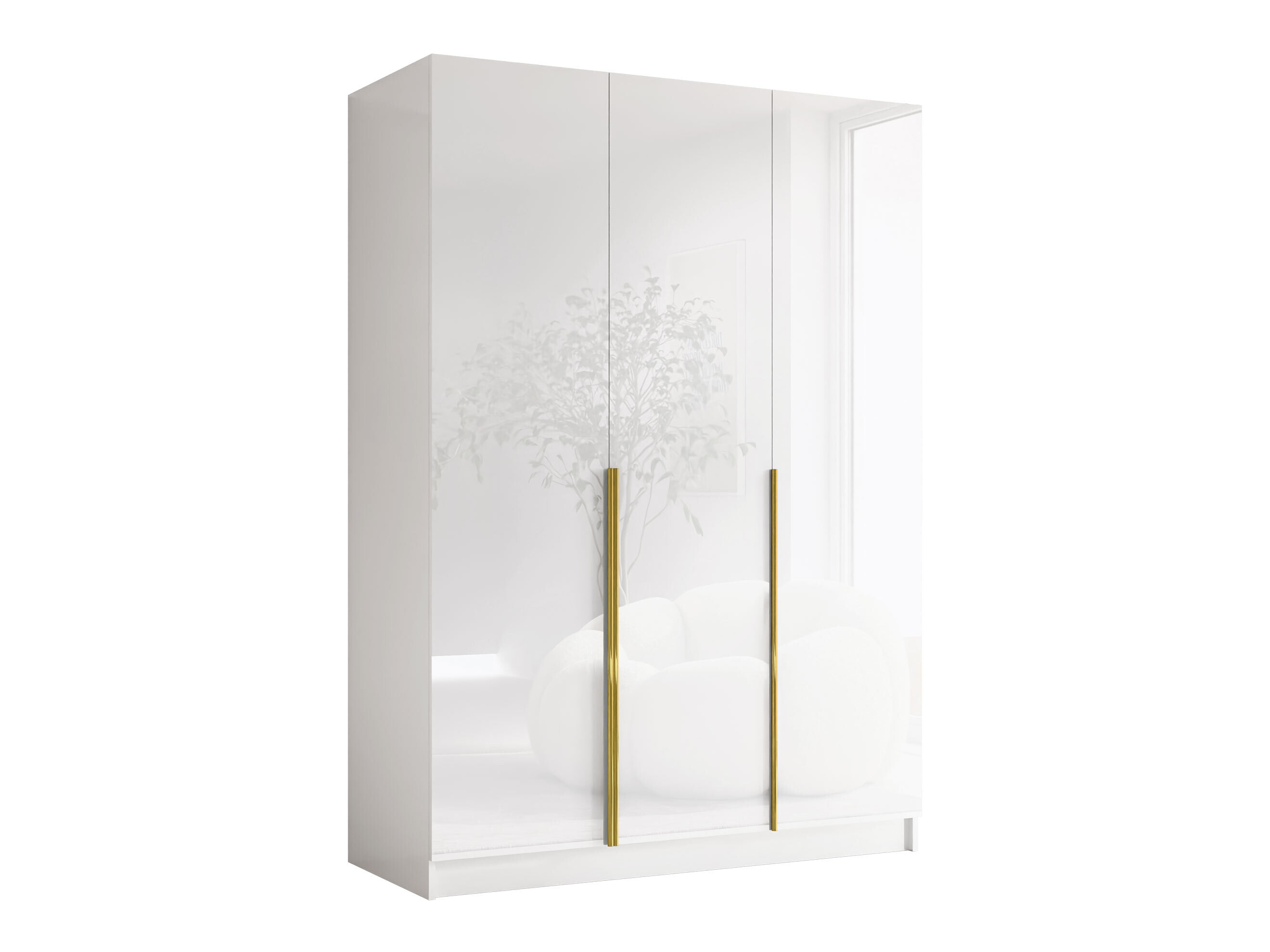 Roupeiro Closico Decoron I (Branco brilhante + Dourado)