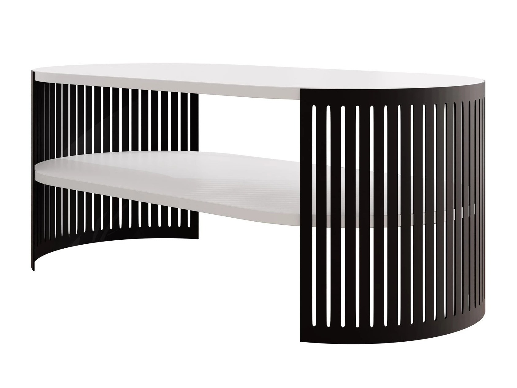Mesa de centro Civer III (Preto + Branco)