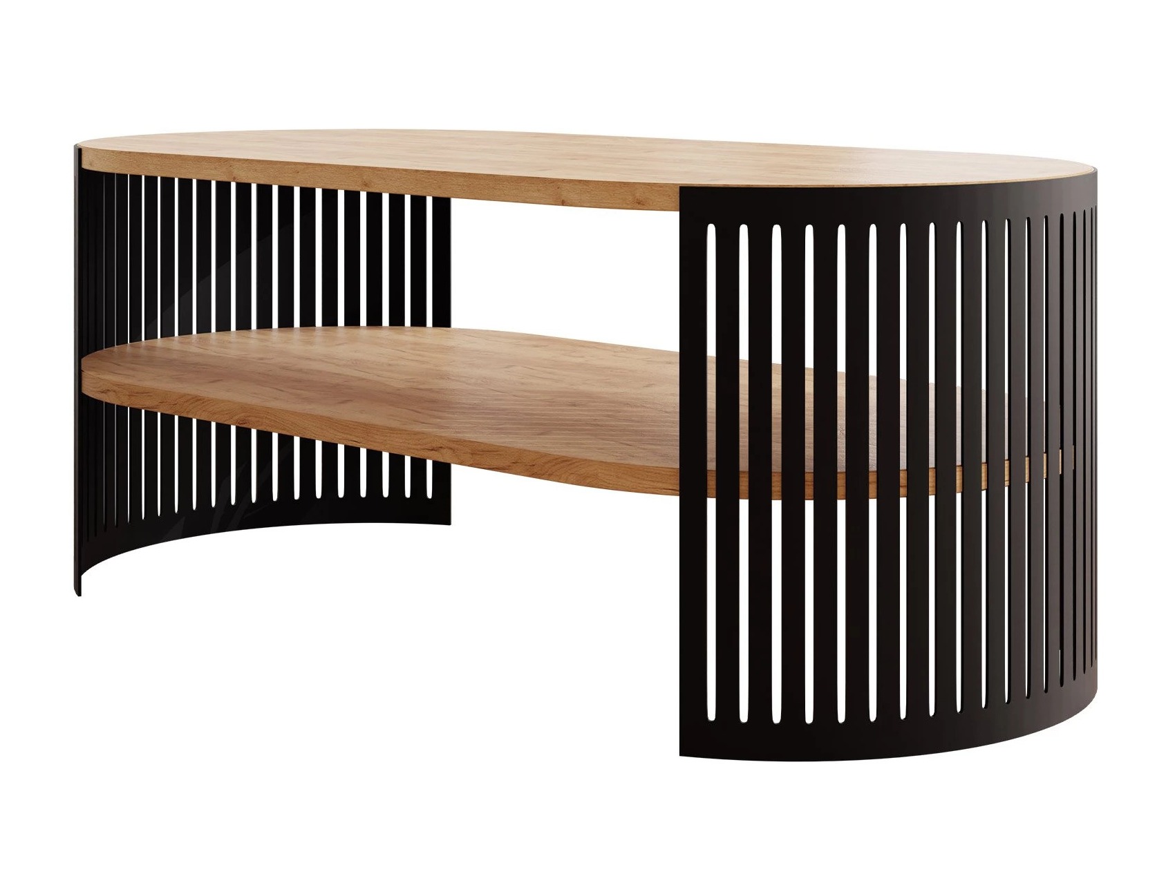 Mesa de centro Civer III (Preto + Craft de carvalho dourado)