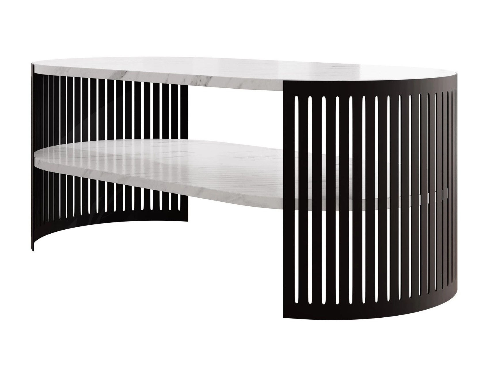 Mesa de centro Civer III (Preto + Marmore branco)