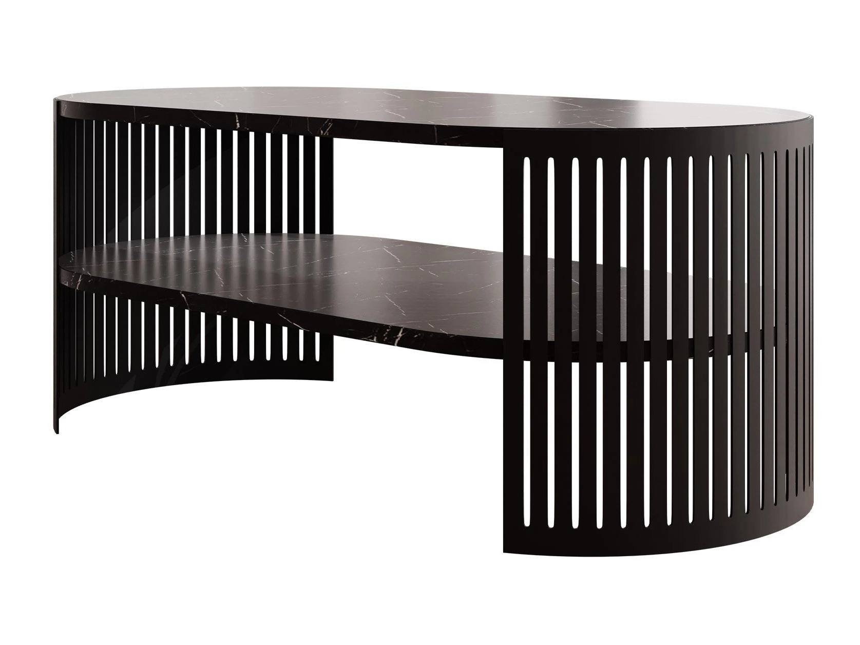 Mesa de centro Civer III (Preto + Mármore preto)
