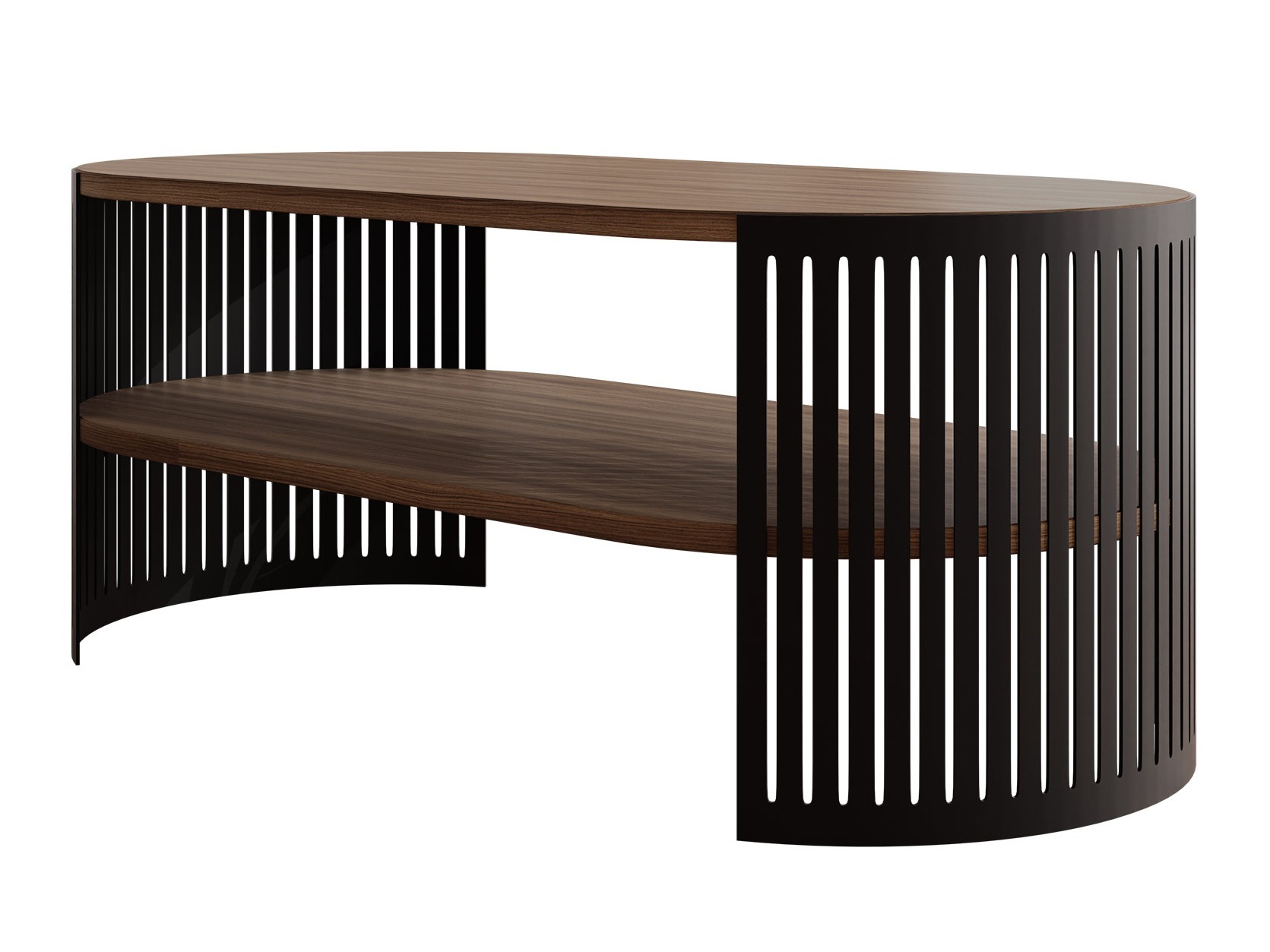 Mesa de centro Civer III (Preto + Nogueira)