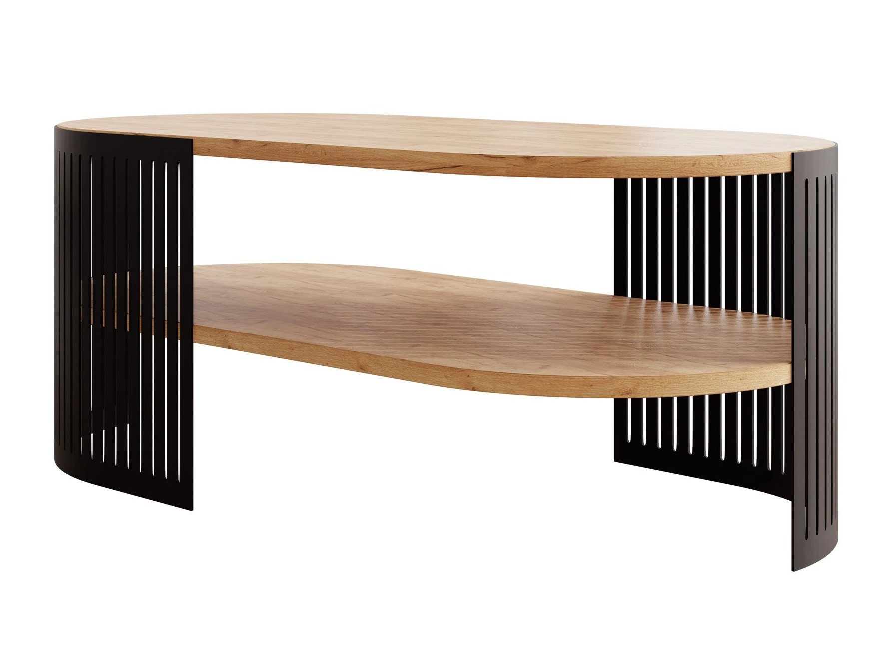 Mesa de centro Civer VI (Preto + Craft de carvalho dourado)