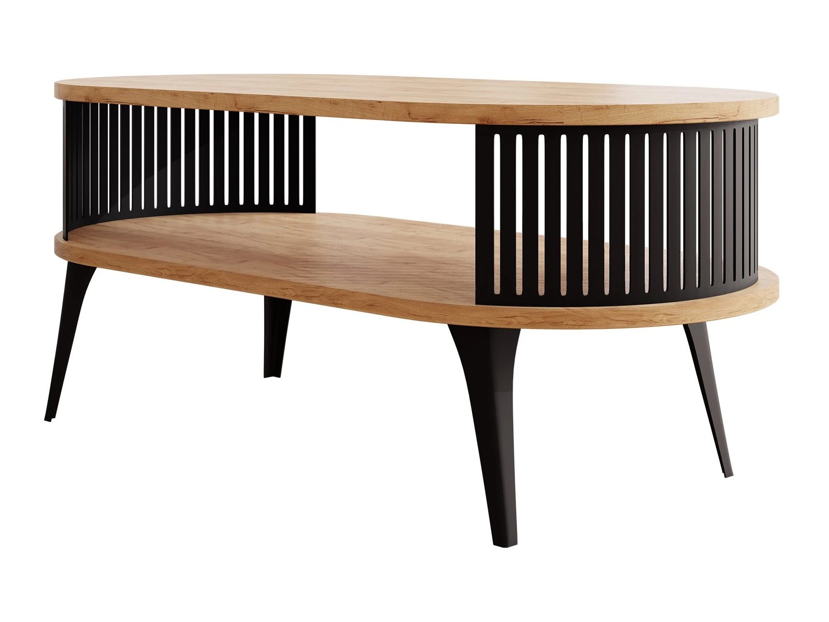 Mesa de centro Vitum III (Preto + Craft de carvalho dourado)