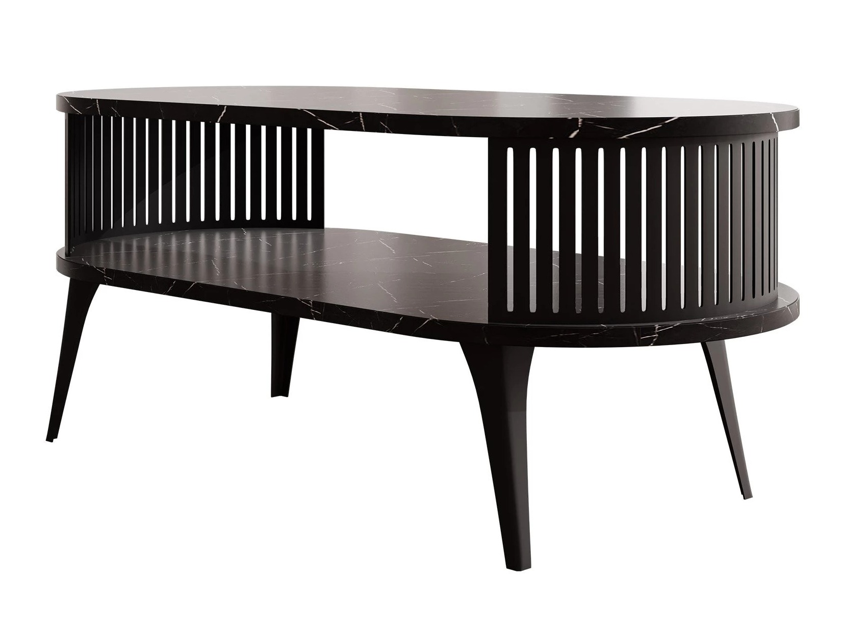 Mesa de centro Vitum III (Preto + Mármore preto)