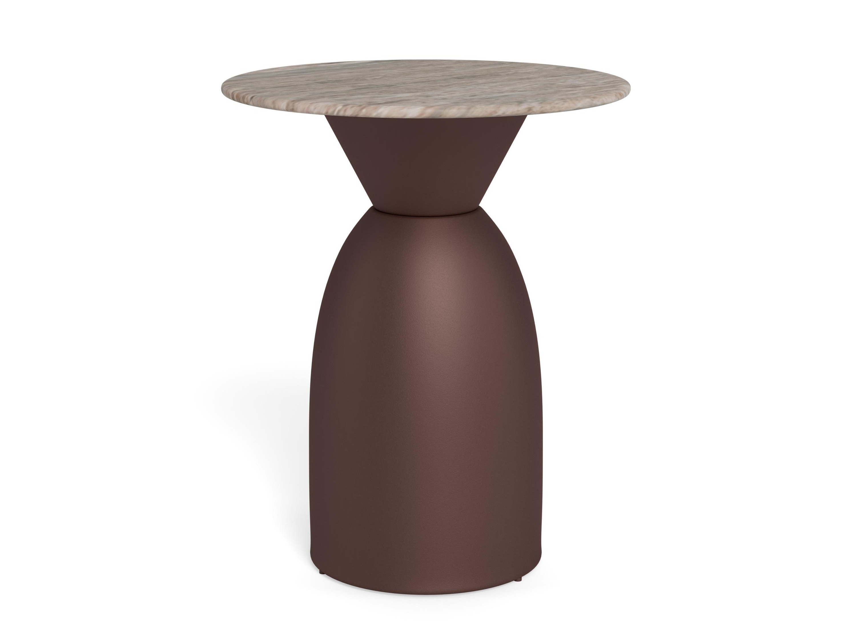 Mesa de apoio Norsica 1074 (Castanho + Cinzento mármore)