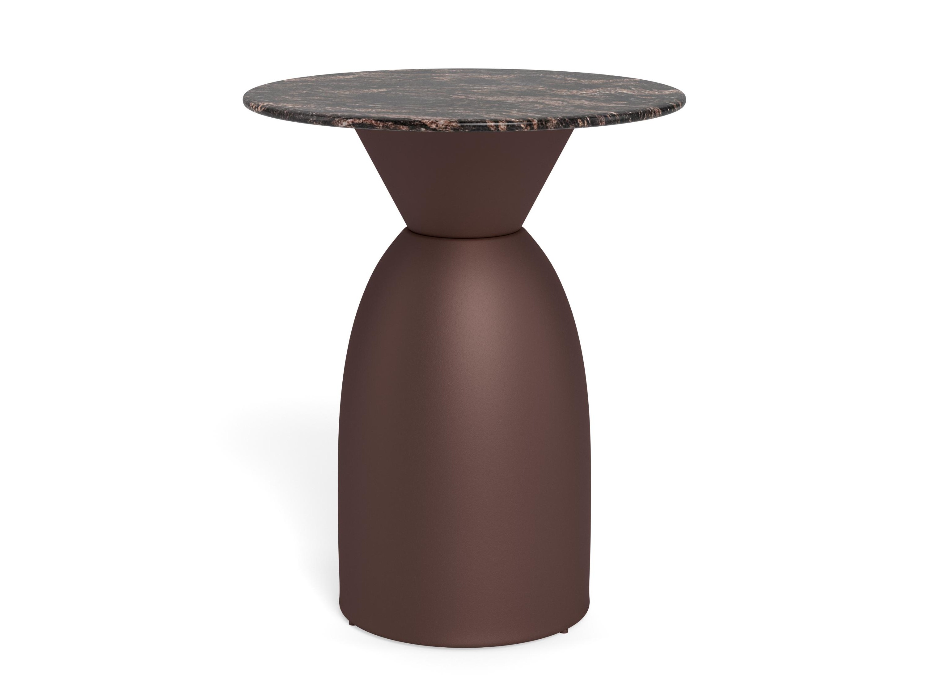 Mesa de apoio Norsica 1074 (Castanho + Mármore marrom)