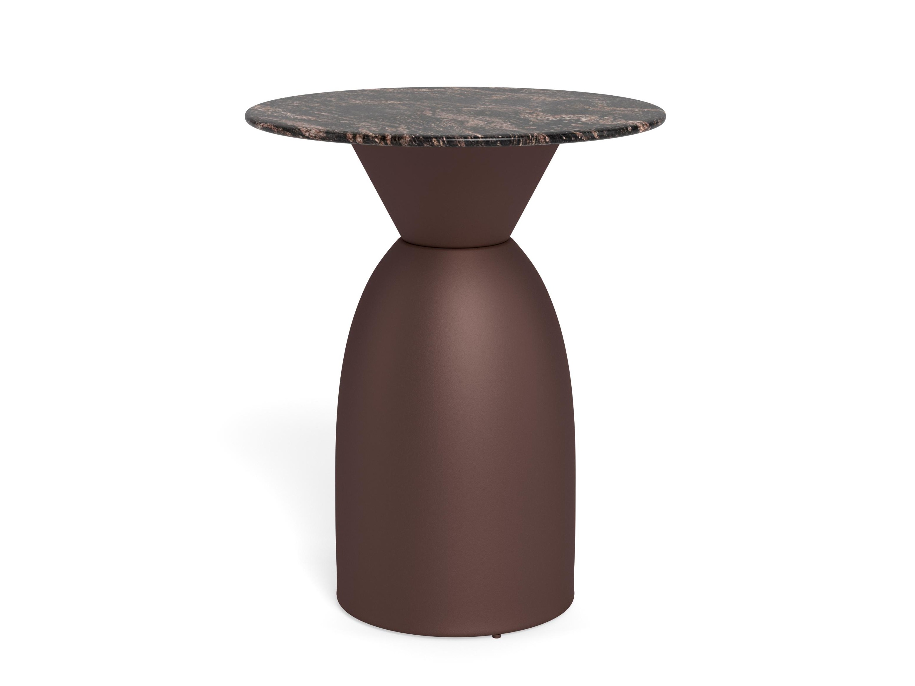 Mesa de apoio Norsica 1074 (Castanho + Mármore marrom)