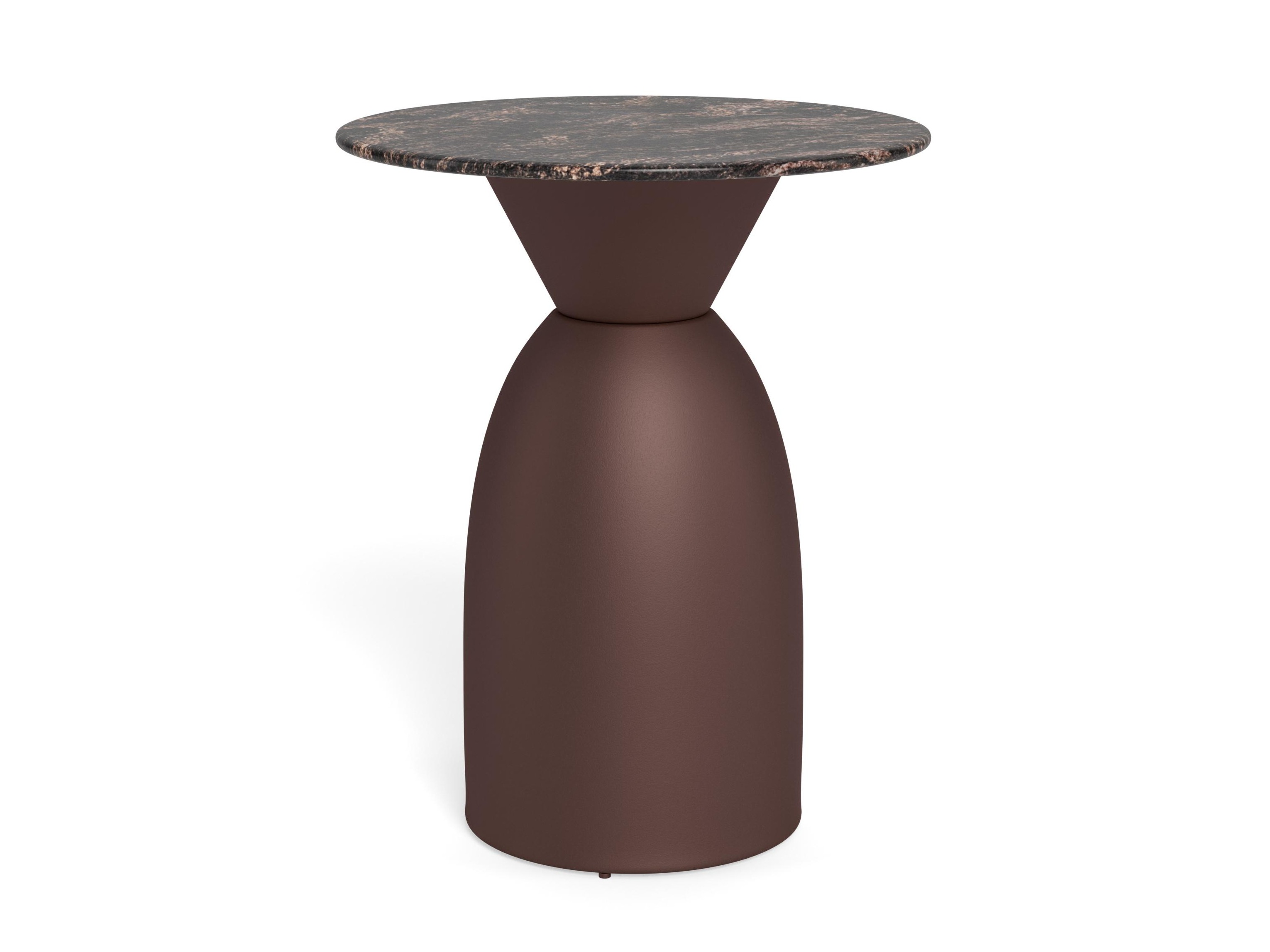Mesa de apoio Norsica 1074 (Castanho + Mármore marrom)