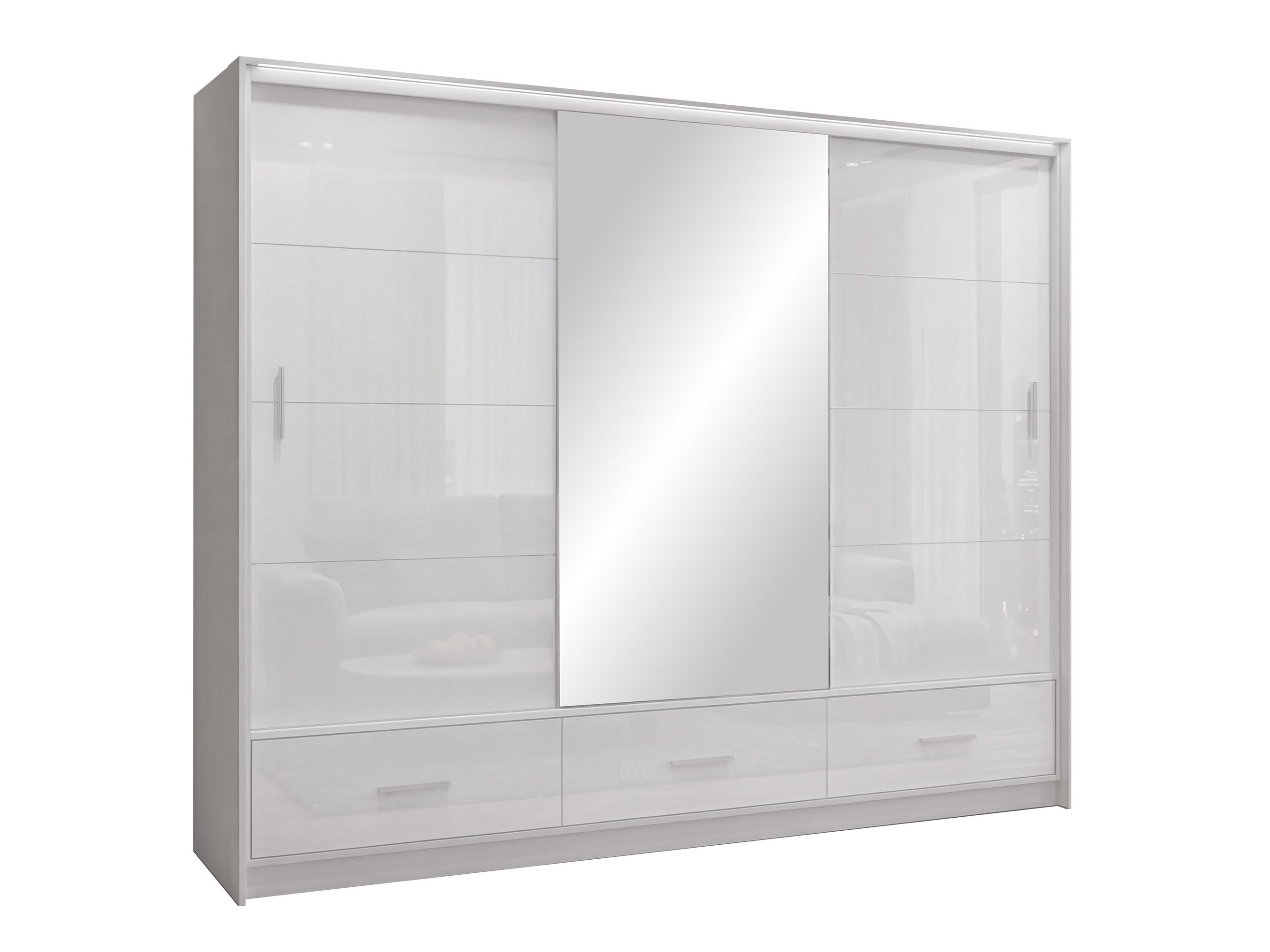 Roupeiro Honolulu 203 (Branco + Branco brilhante)