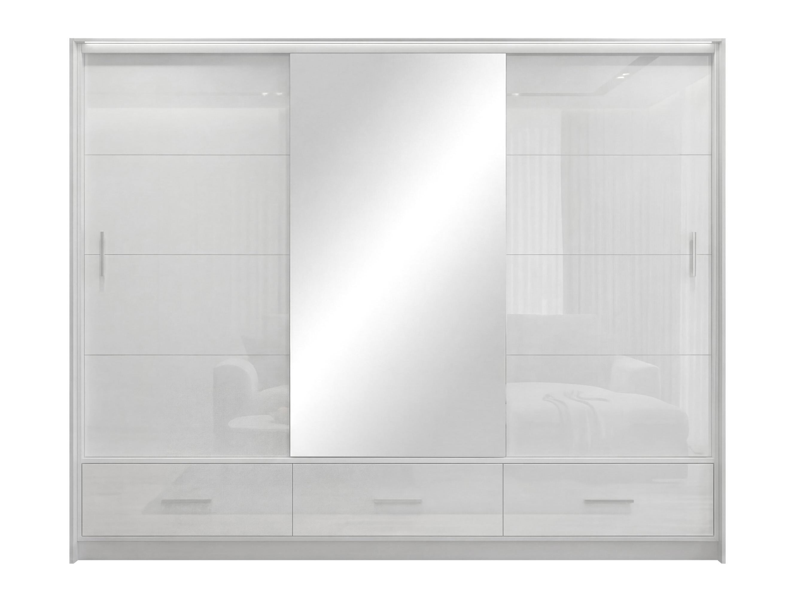 Roupeiro Honolulu 203 (Branco + Branco brilhante)