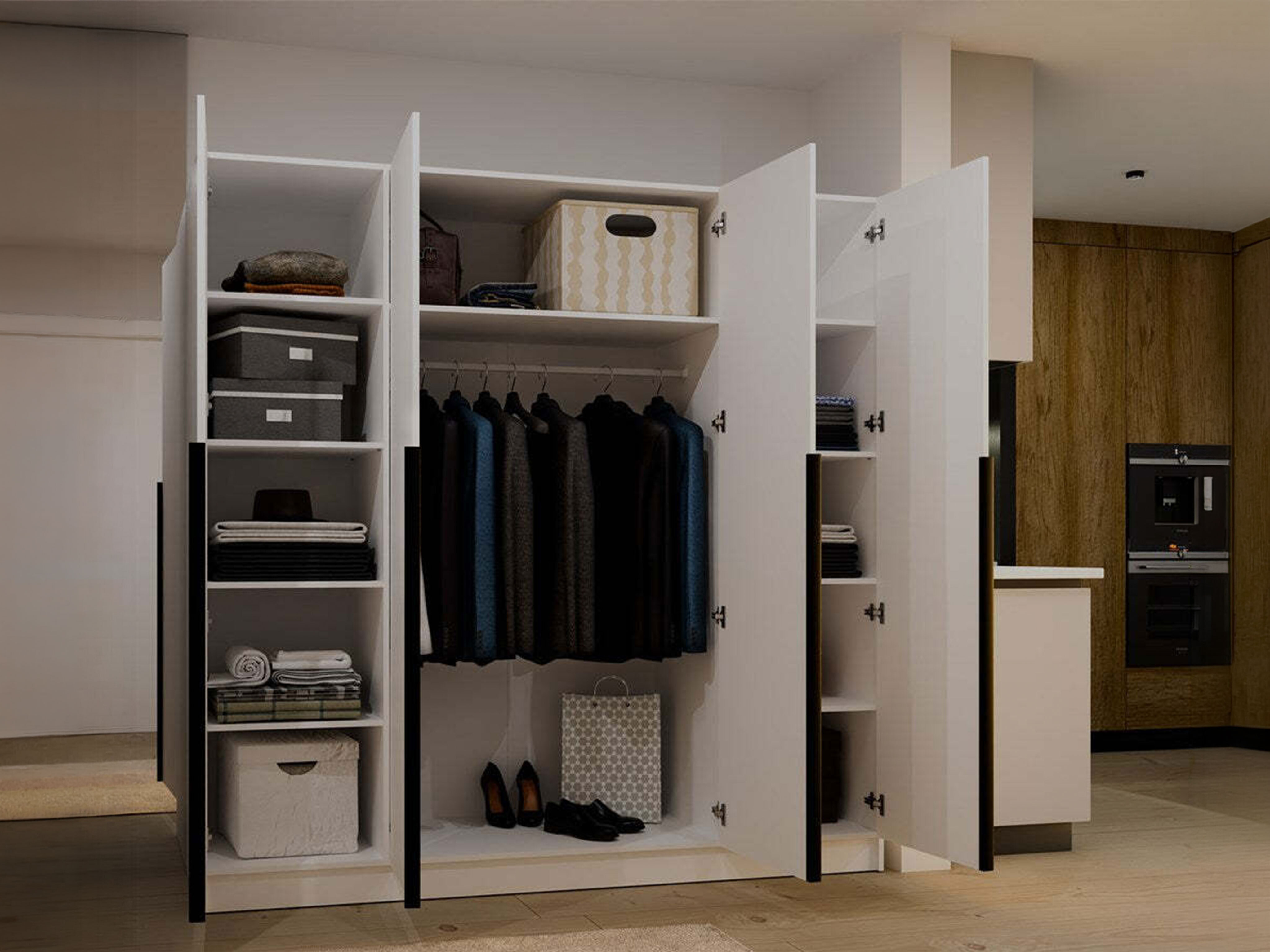 Roupeiro Mandeville 370 (Branco + Preto)