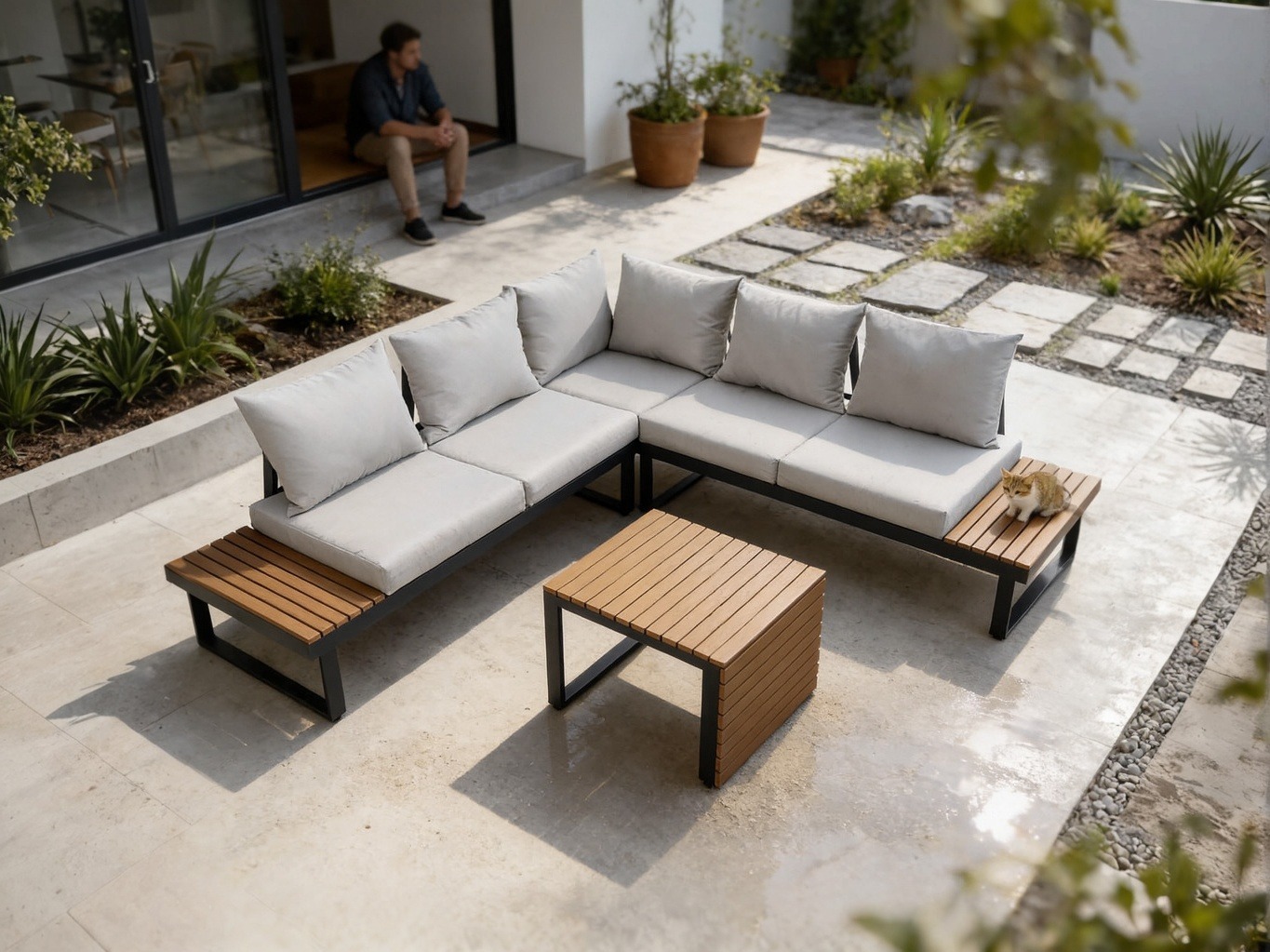 Conjunto de mobiliário para o exterior Mandeville 374