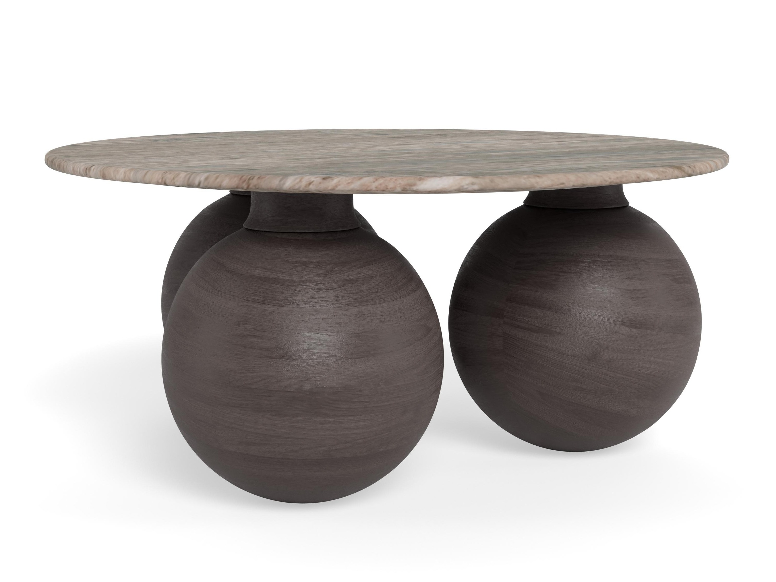 Mesa de centro Norsica 1082 (Castanho + Cinzento mármore)