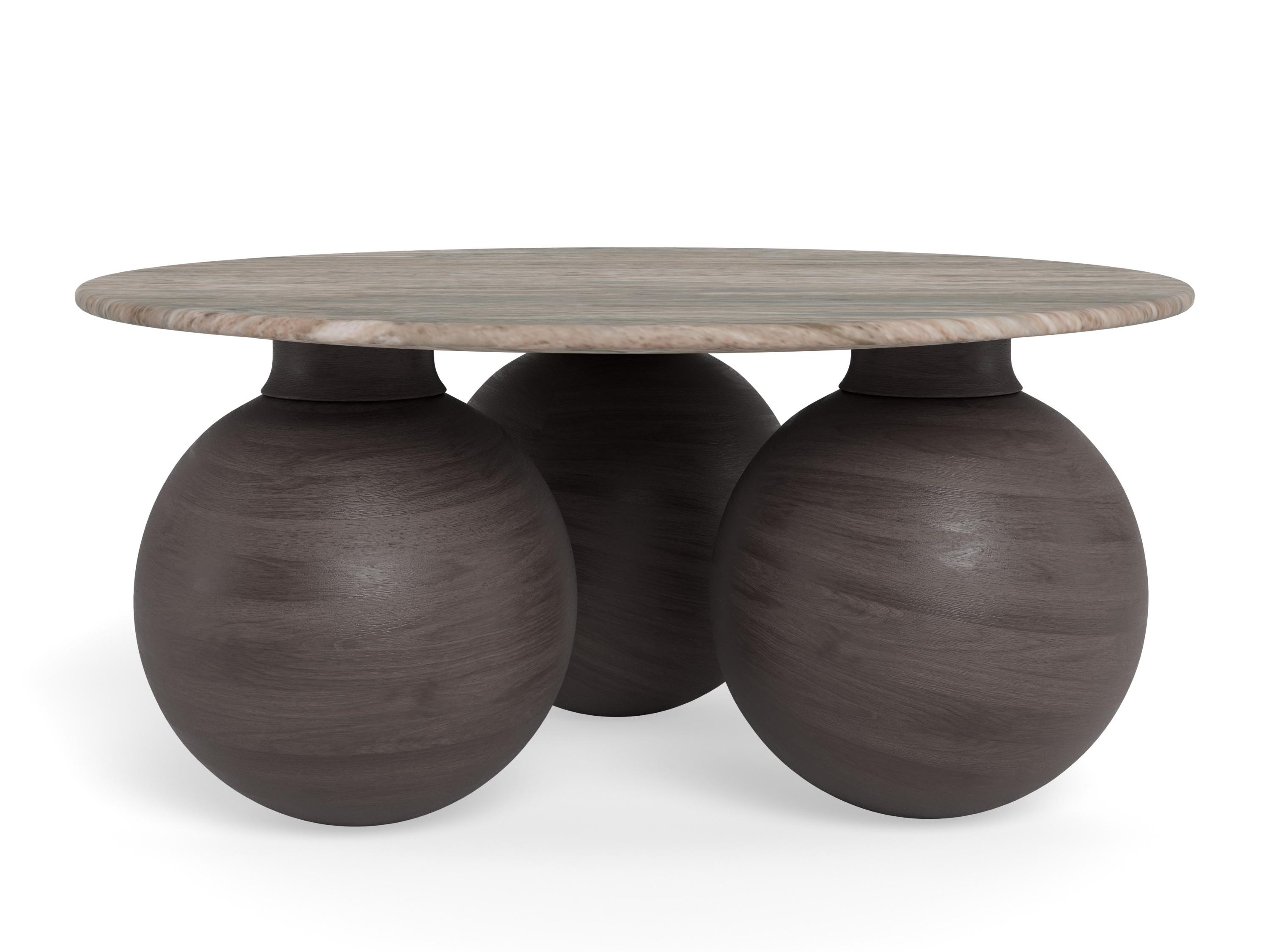 Mesa de centro Norsica 1082 (Castanho + Cinzento mármore)