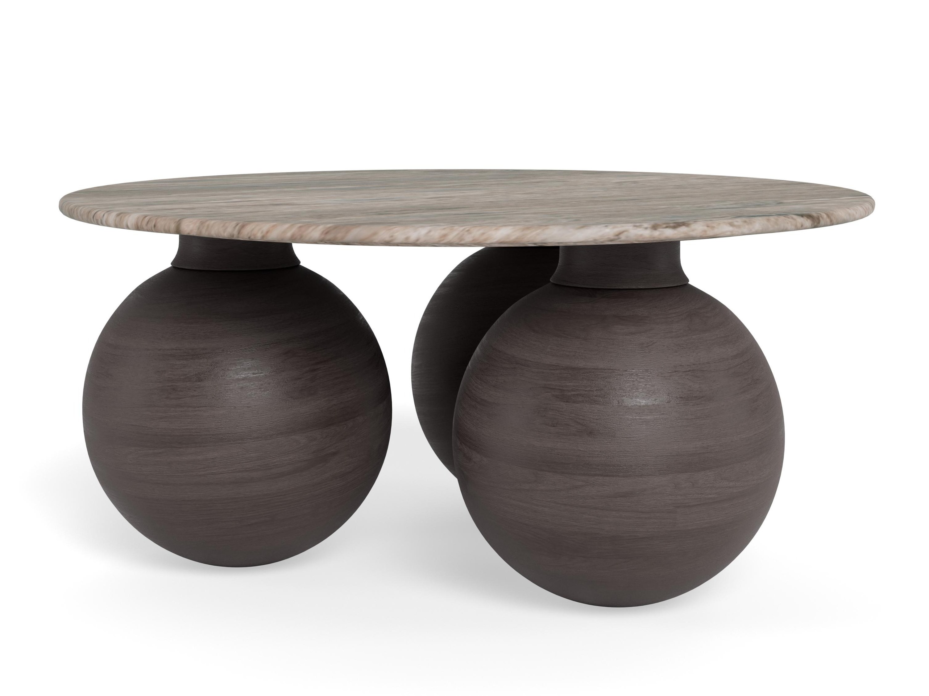 Mesa de centro Norsica 1082 (Castanho + Cinzento mármore)