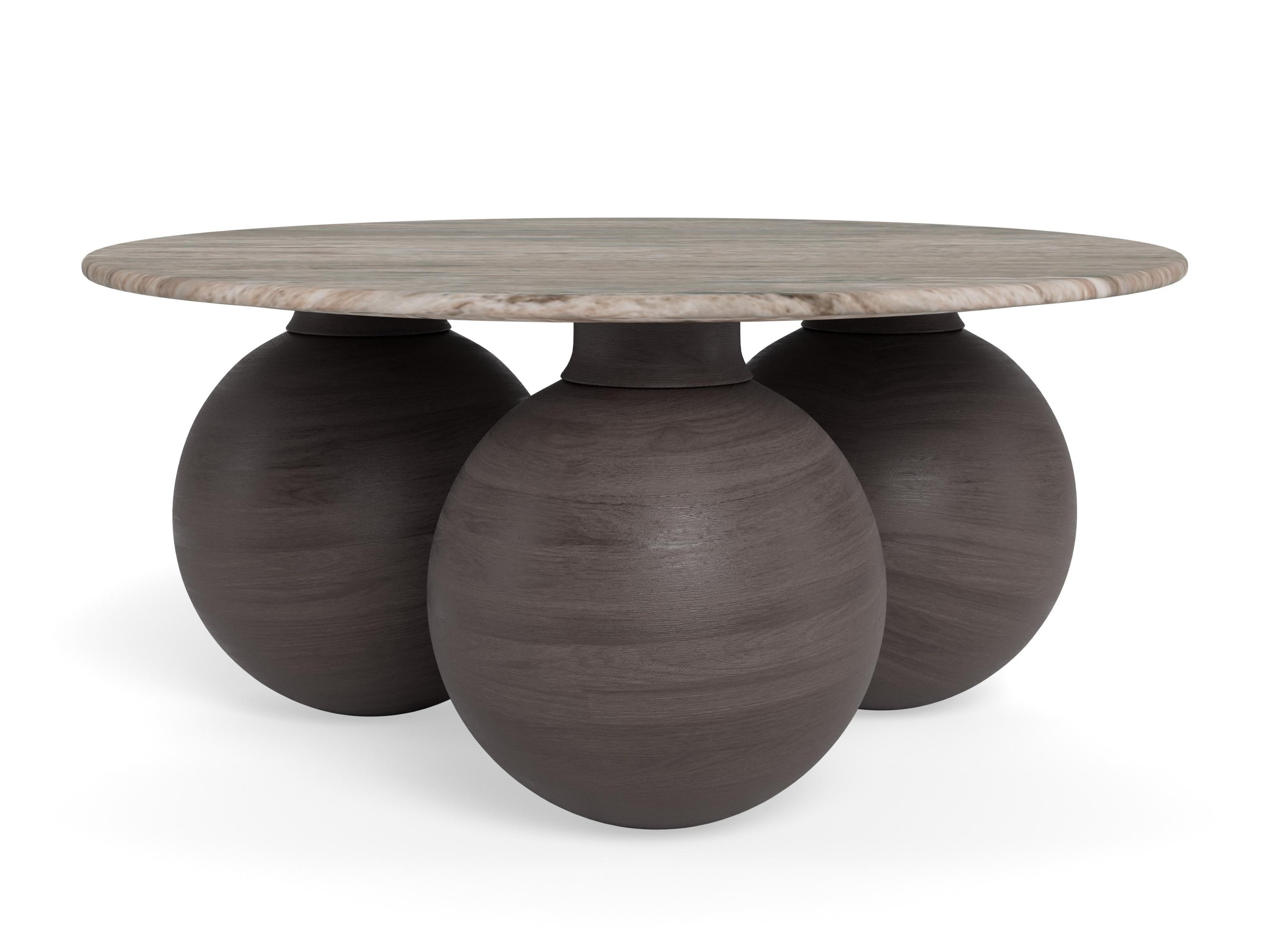 Mesa de centro Norsica 1082 (Castanho + Cinzento mármore)